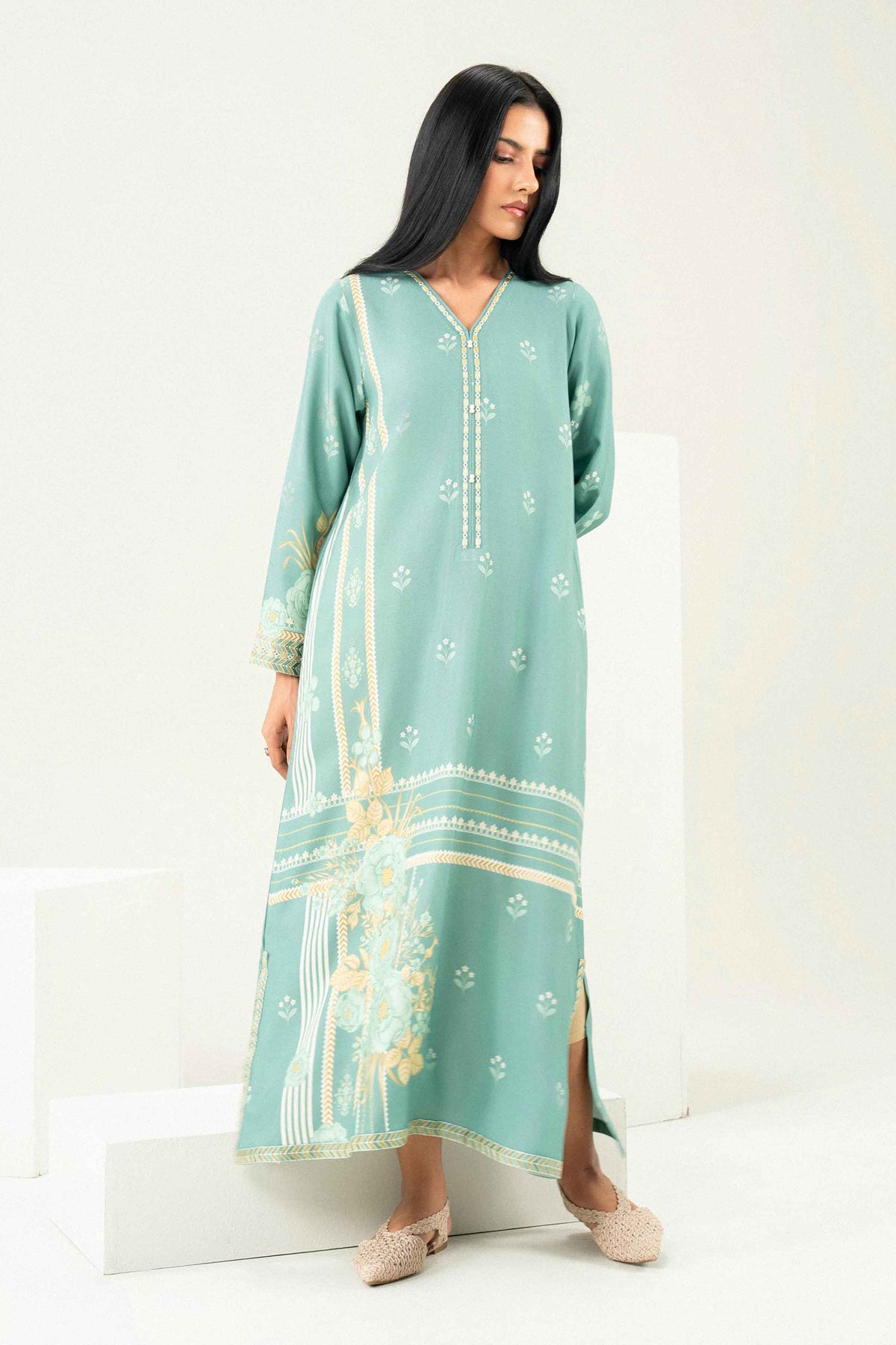 Printed Embroidered Shirt - ST1SE-PRET26WV2-22