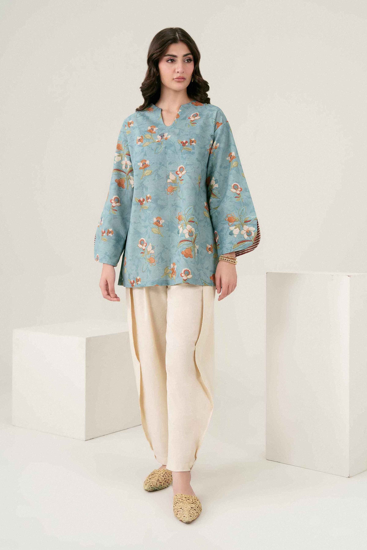 Printed Shirt - ST1SE-PRET26WV3-6 for Women - Pret Collection | Nishat UAE | Shop Online