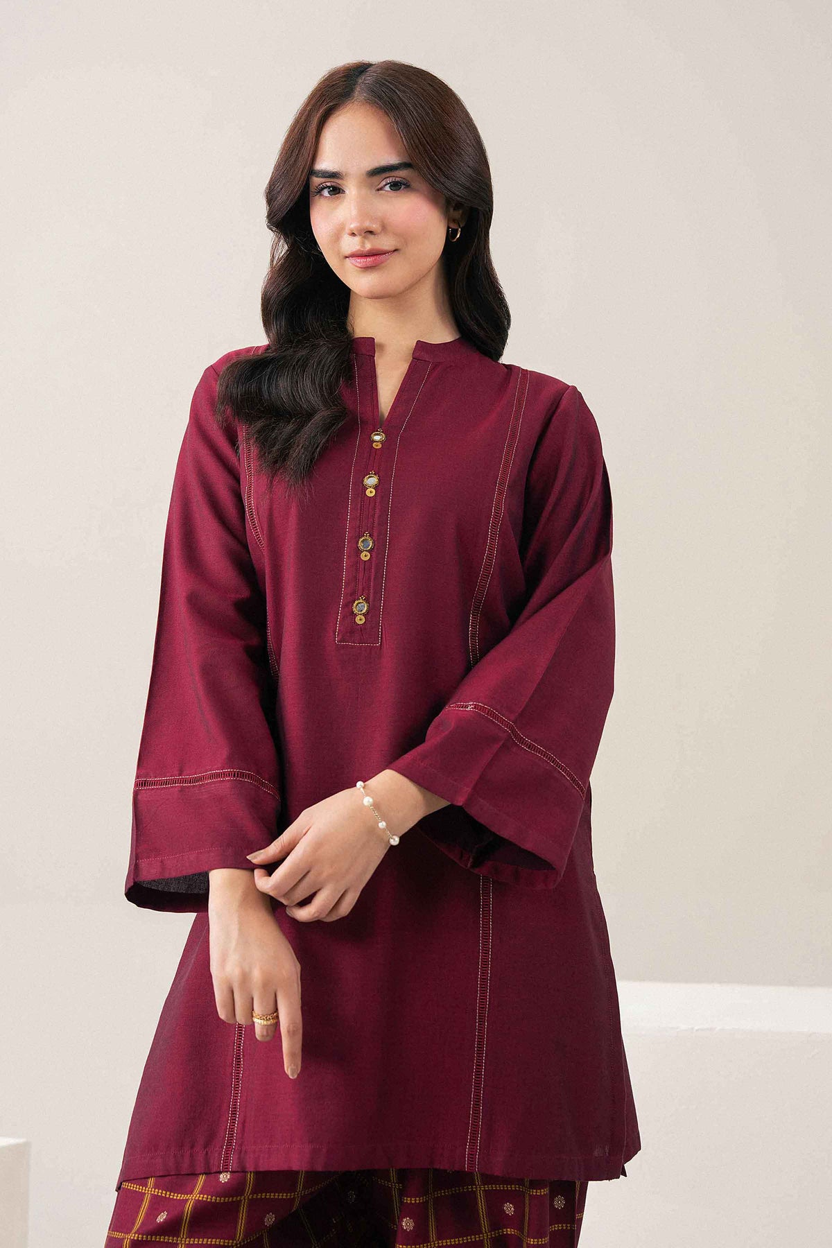 Red 2-Piece Solid Suit in Jacquard ready-to-wear
