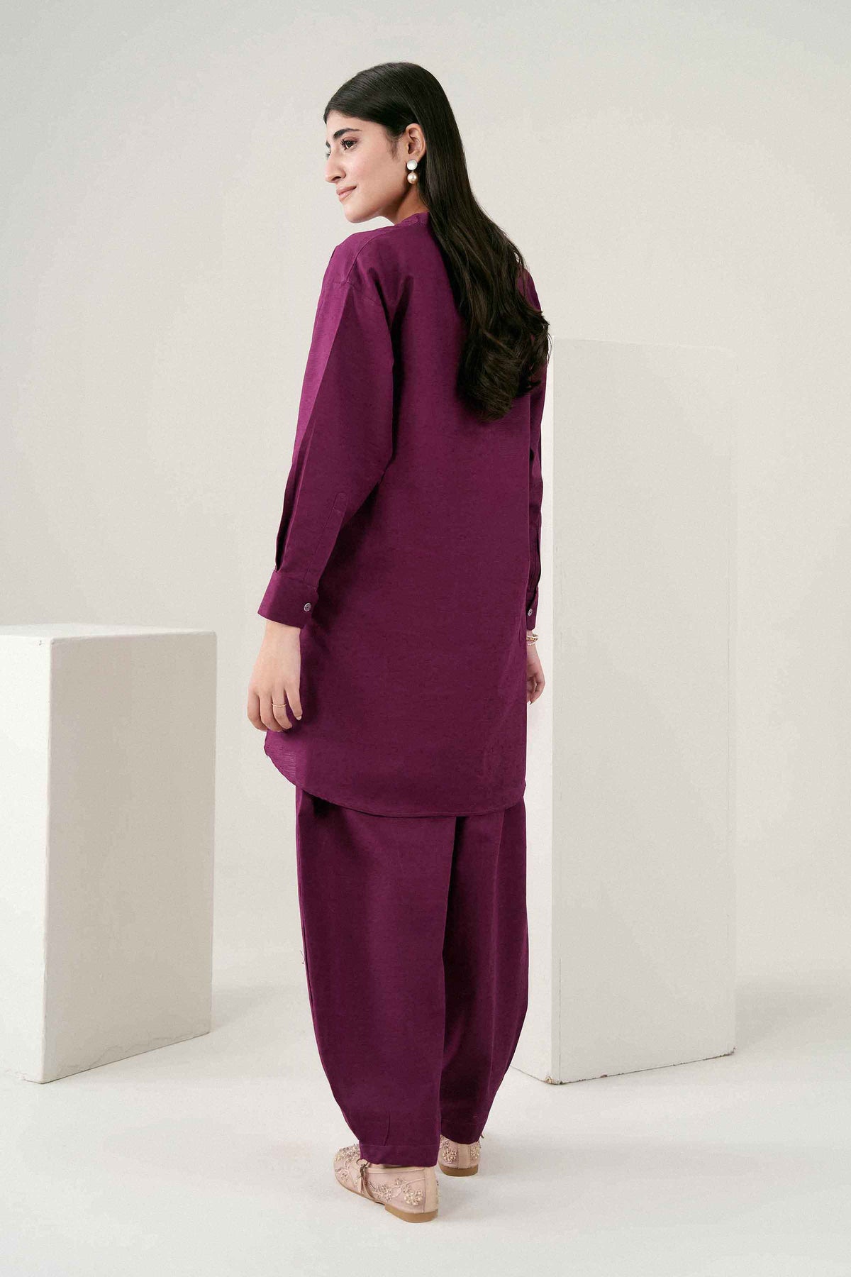 Purple 2-Piece Solid Suit in Jacquard ready-to-wear