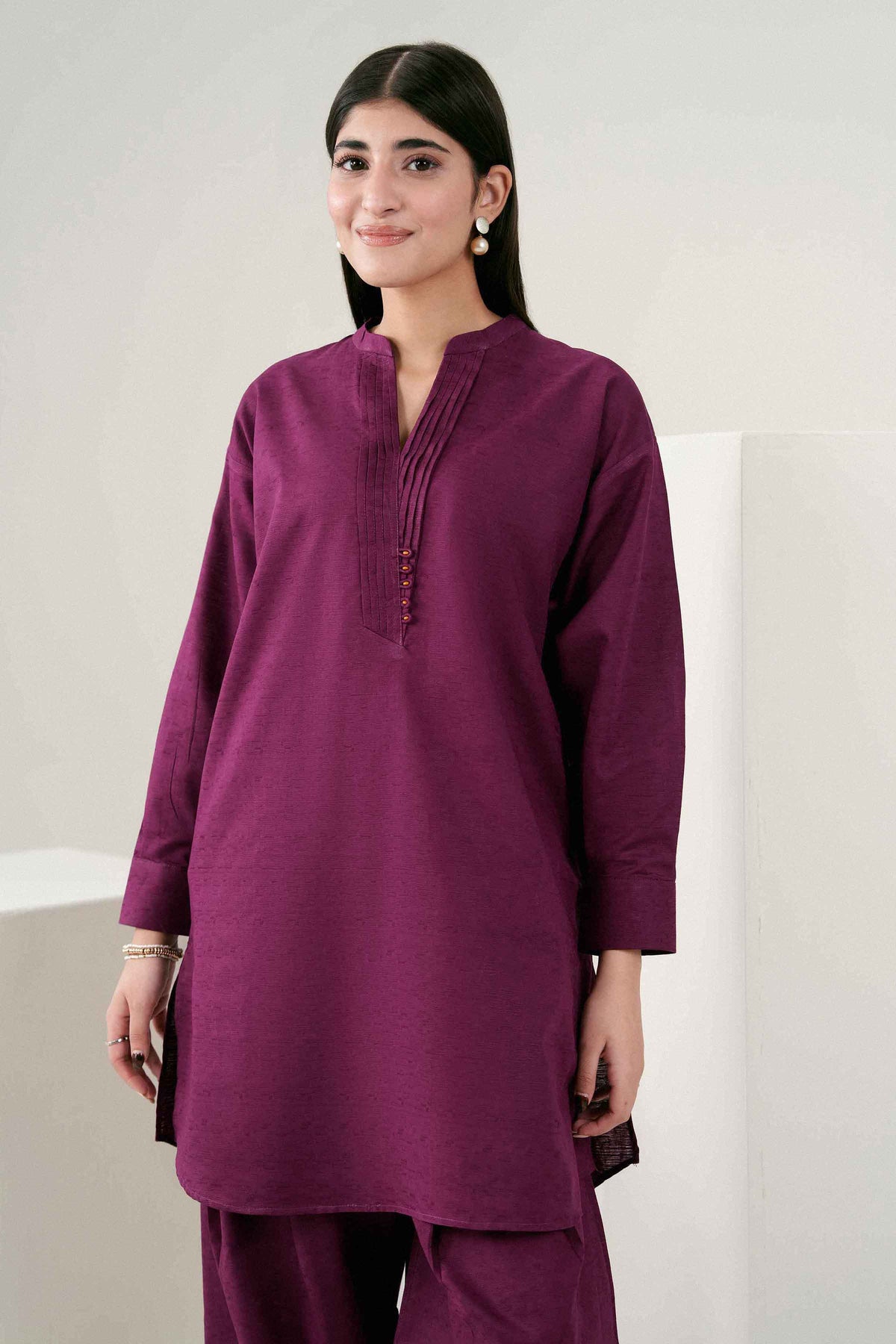 Purple 2-Piece Solid Suit in Jacquard ready-to-wear