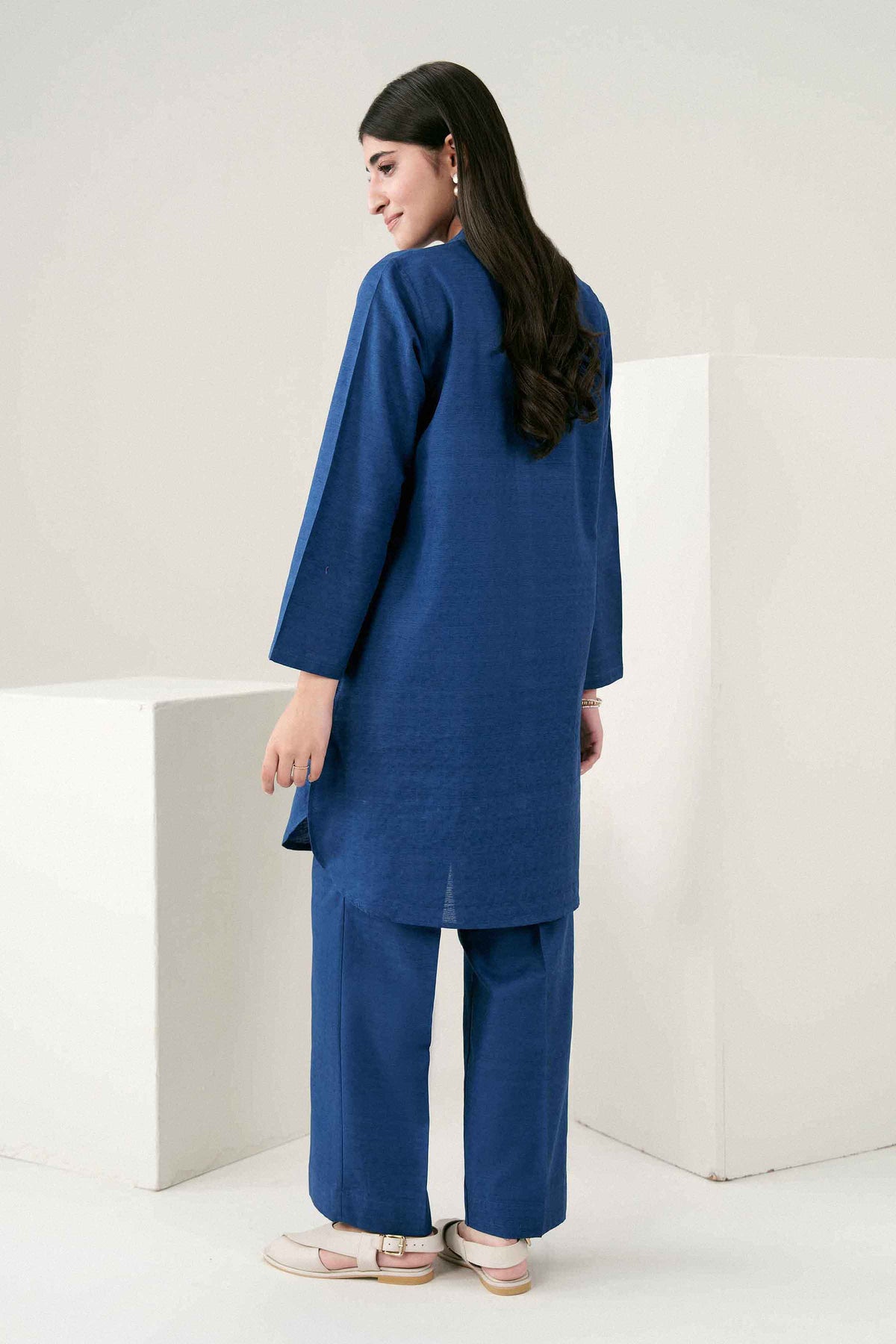 Blue 2-Piece Solid Suit in Jacquard ready-to-wear