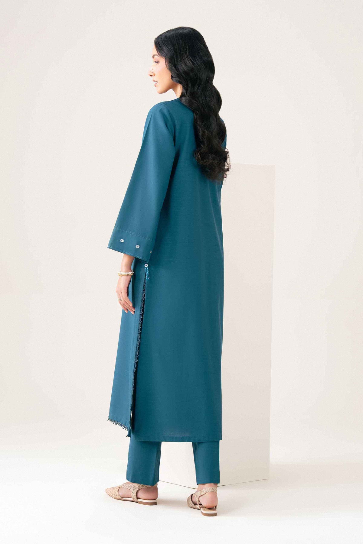 Teal 2-Piece Solid Suit in Yarn Dyed ready-to-wear