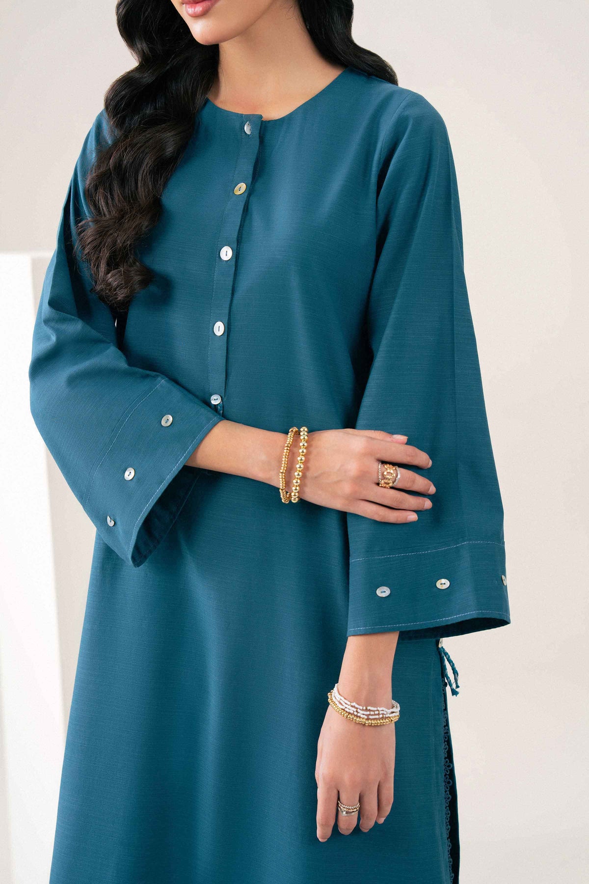 Teal 2-Piece Solid Suit in Yarn Dyed ready-to-wear