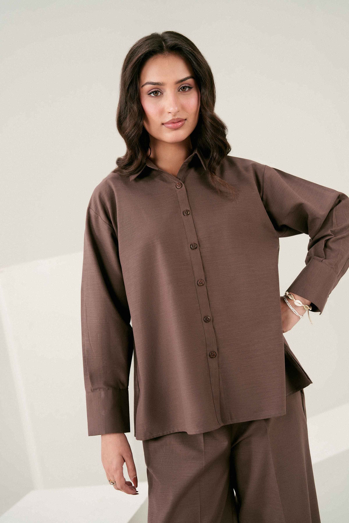 Brown 2-Piece Solid Suit in Yarn Dyed ready-to-wear