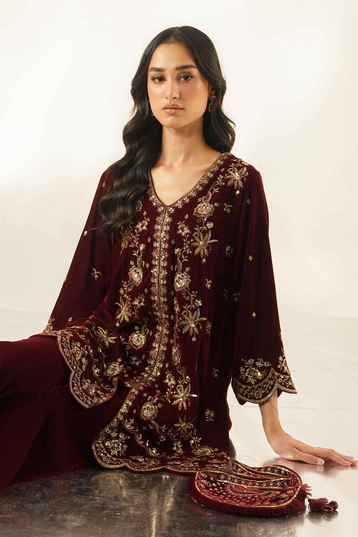2 Piece - Embroidered Suit - ST2STE-LUXE26WV2-45 for, - Pret Collection | Nishat | Shop Online 