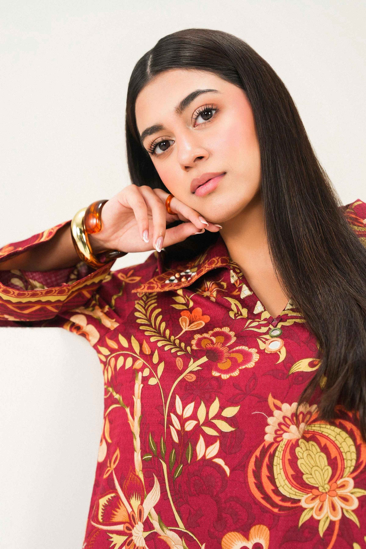 2 Piece - Printed Embroidered Suit - ST2STE-PRET26WV1-7