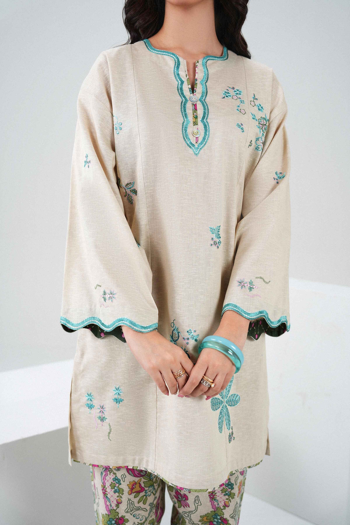 2 Piece - Printed Embroidered Suit - ST2STE-PRET26WV2-23