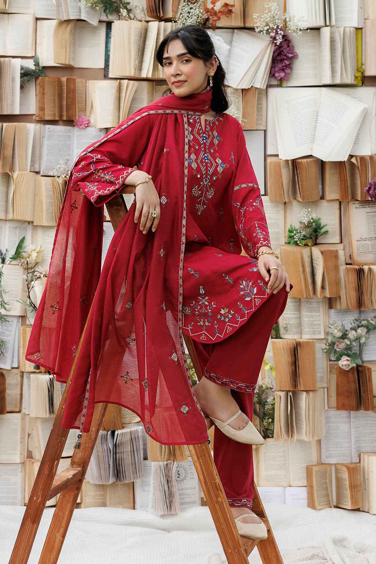 3 Piece - Embroidered Suit - ST3PE-PRET26WV2-30