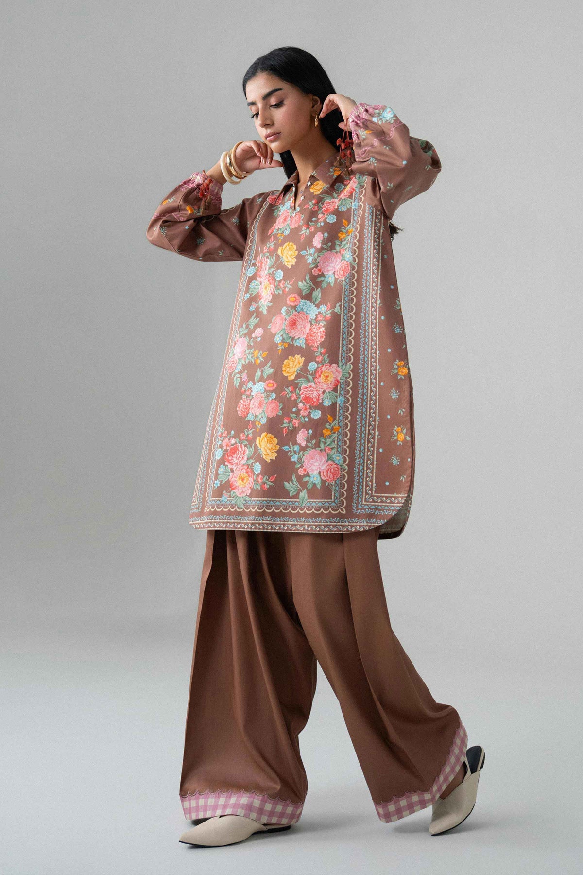 Multi 2-Piece Digital Printed Suit in Cotton unstitched