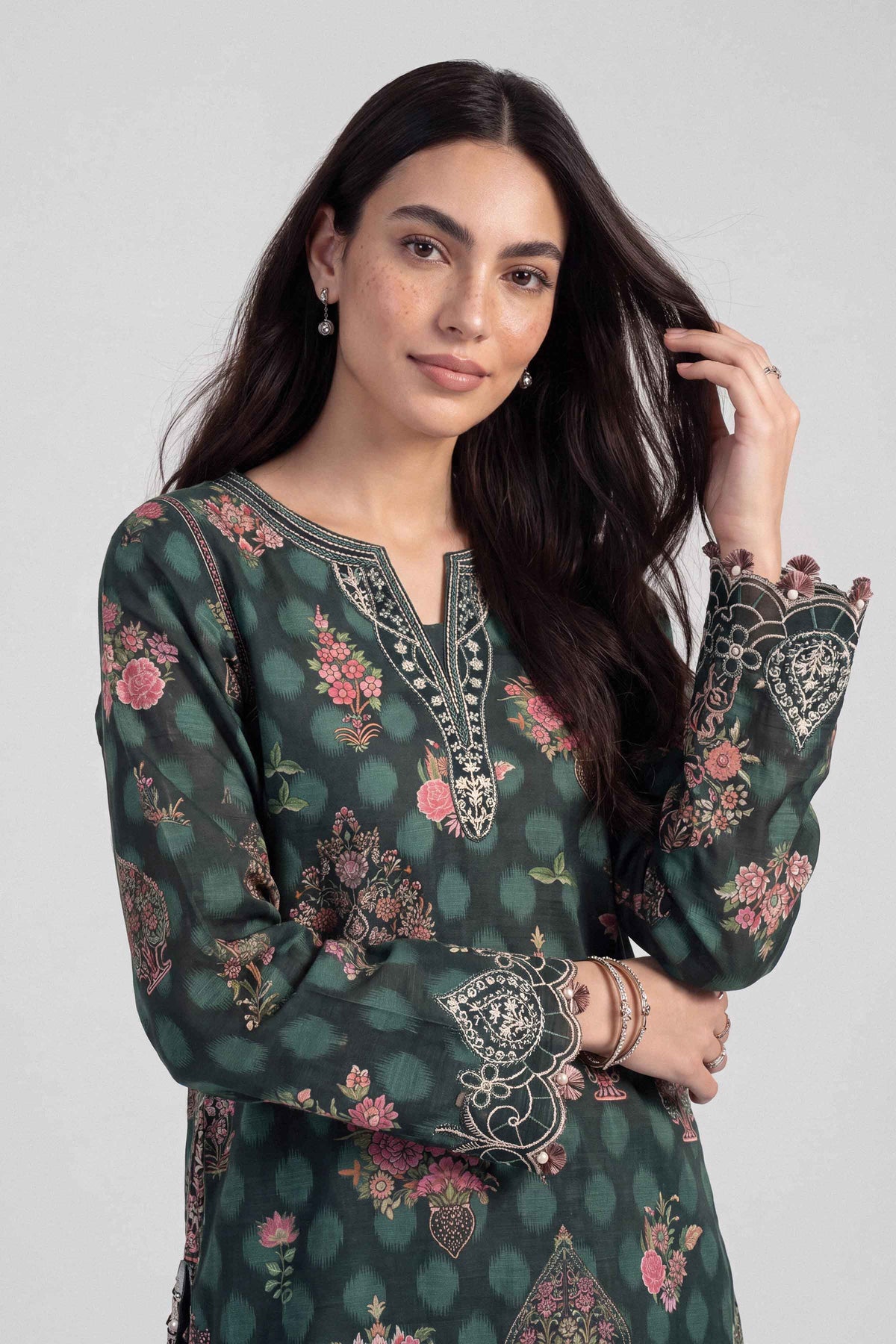 2 Piece - Printed Embroidered Suit - U2STE-NISHA26WV1-56