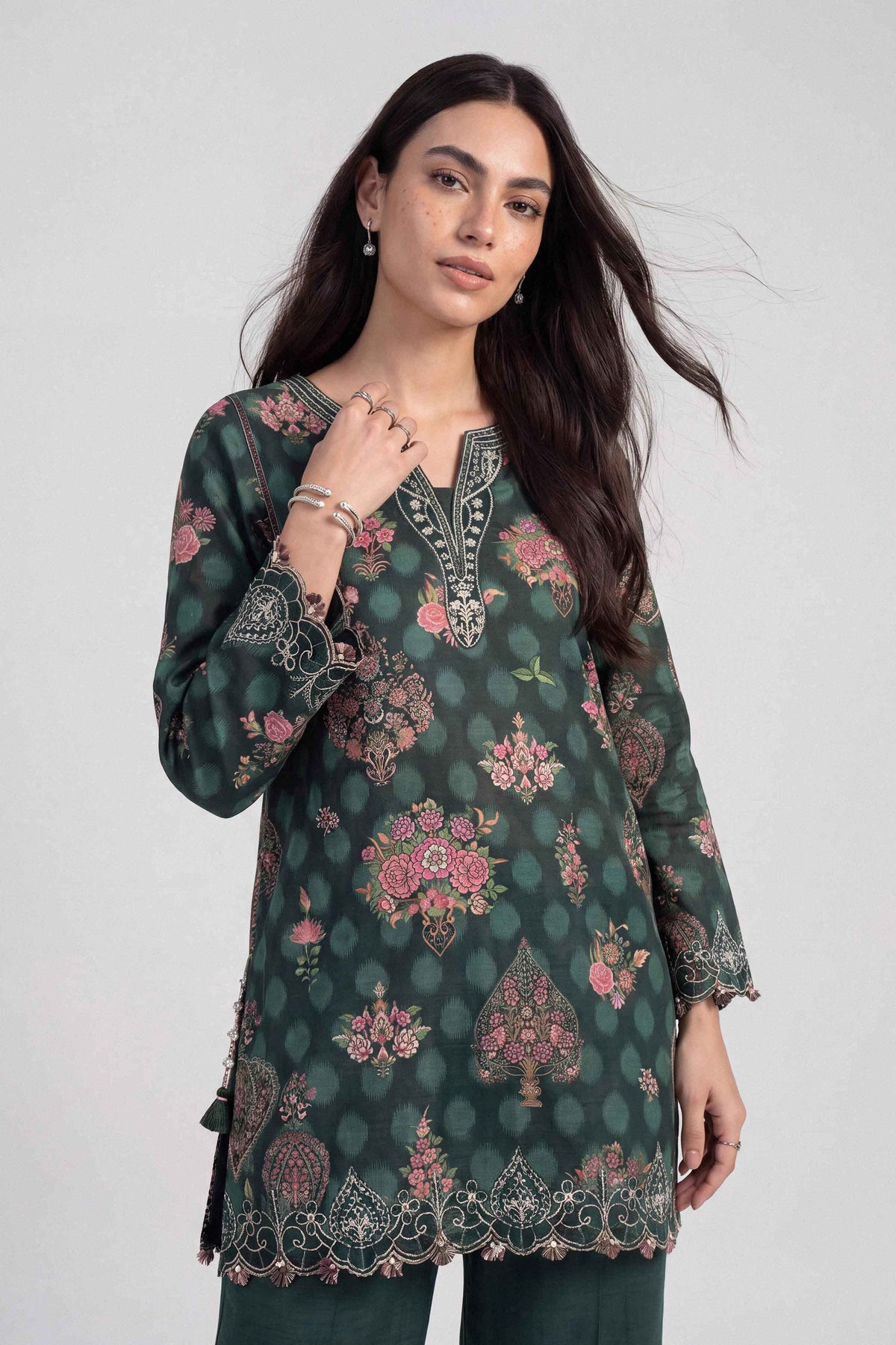 2 Piece - Printed Embroidered Suit - U2STE-NISHA26WV1-56