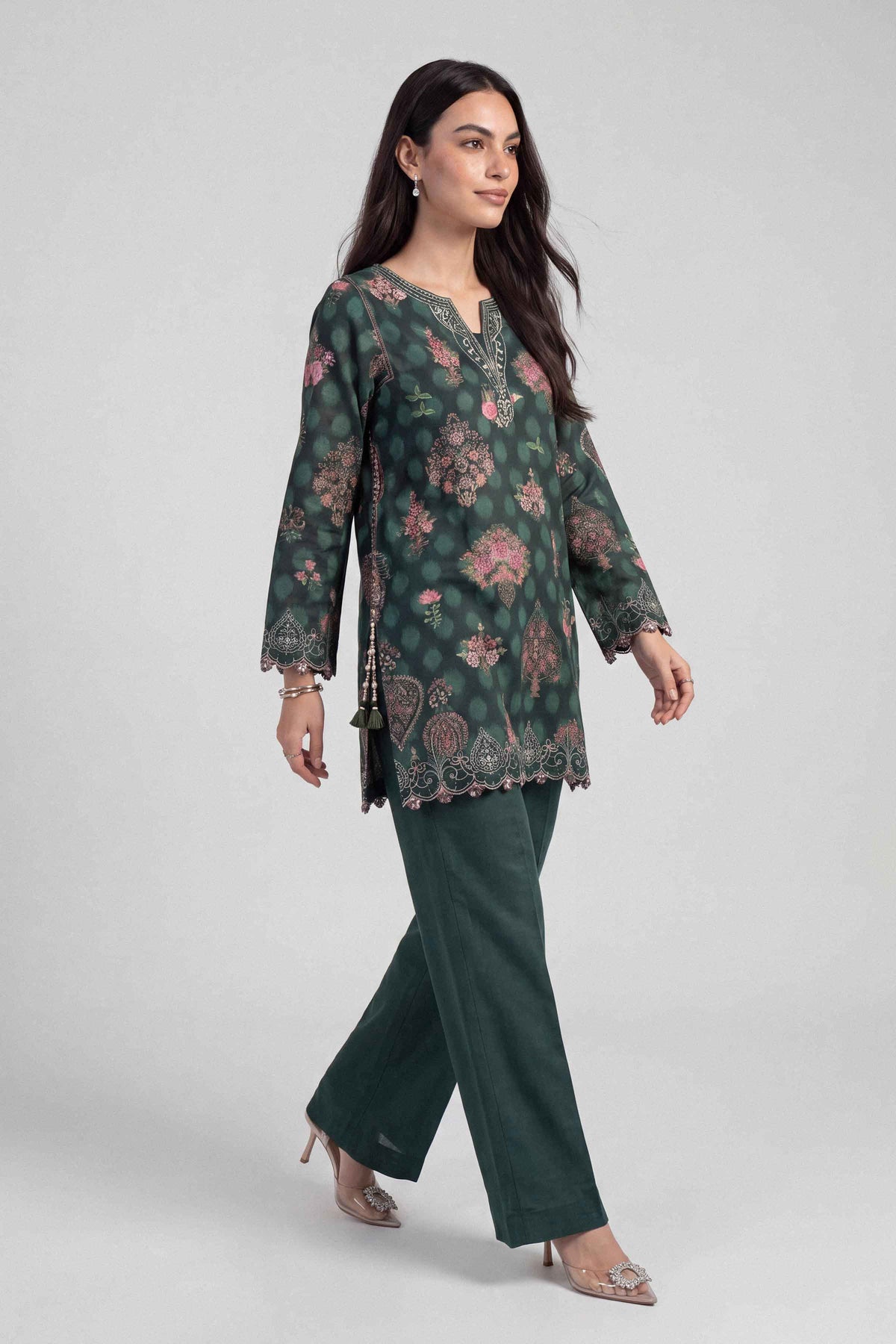 2 Piece - Printed Embroidered Suit - U2STE-NISHA26WV1-56