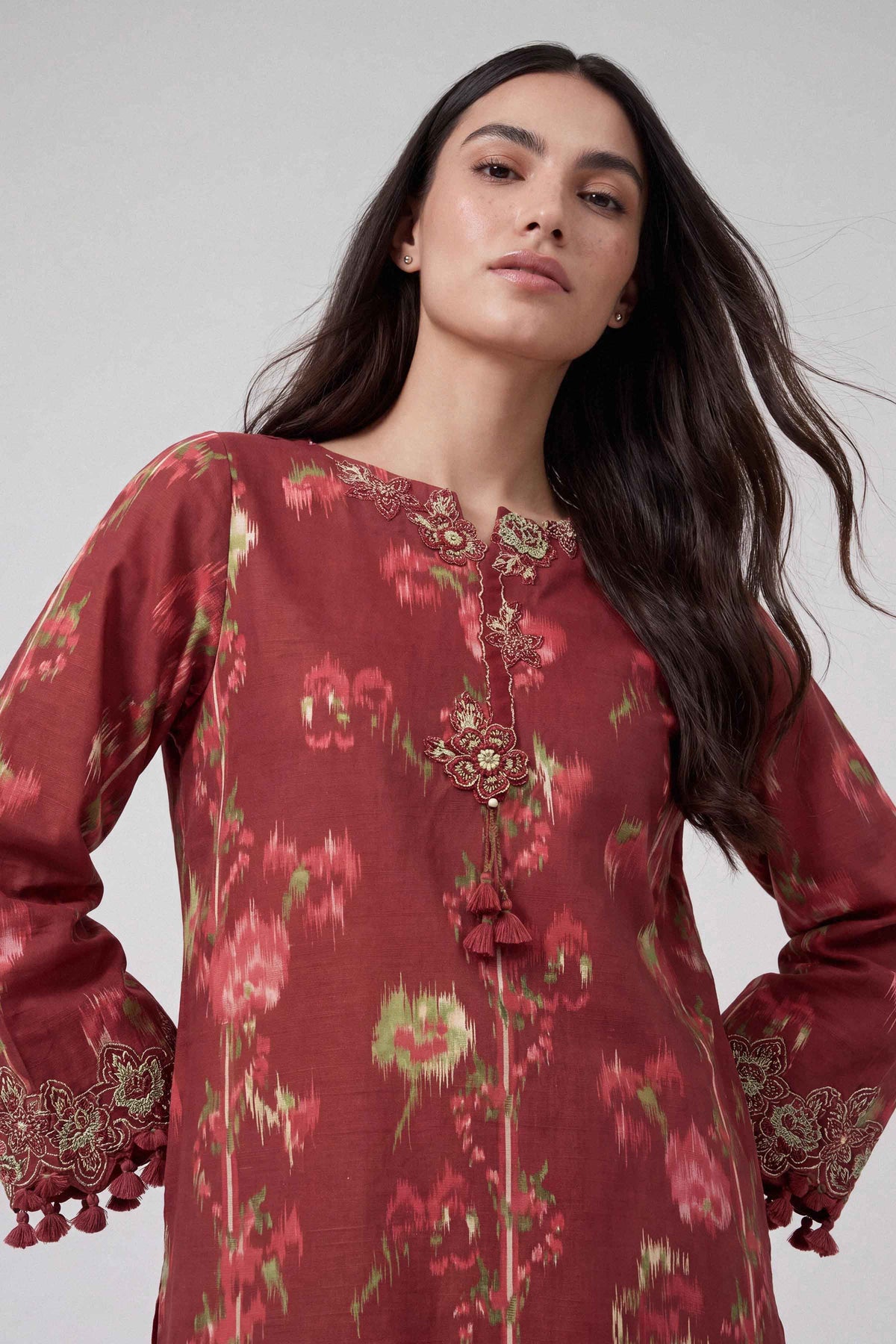2 Piece - Printed Embroidered Suit - U2STE-NISHA26WV1-64