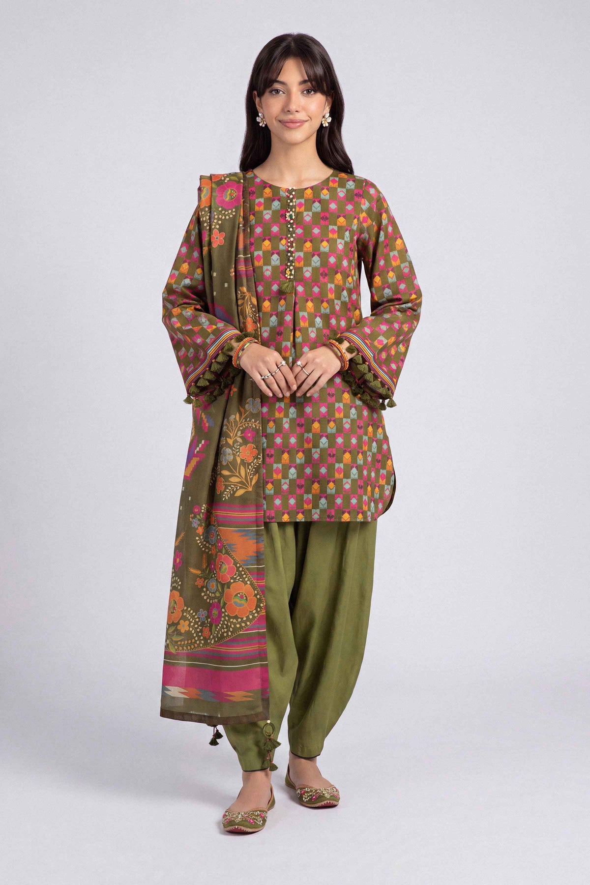 3 Piece - Digital Printed Suit - U3P-NISHA26WV1-10