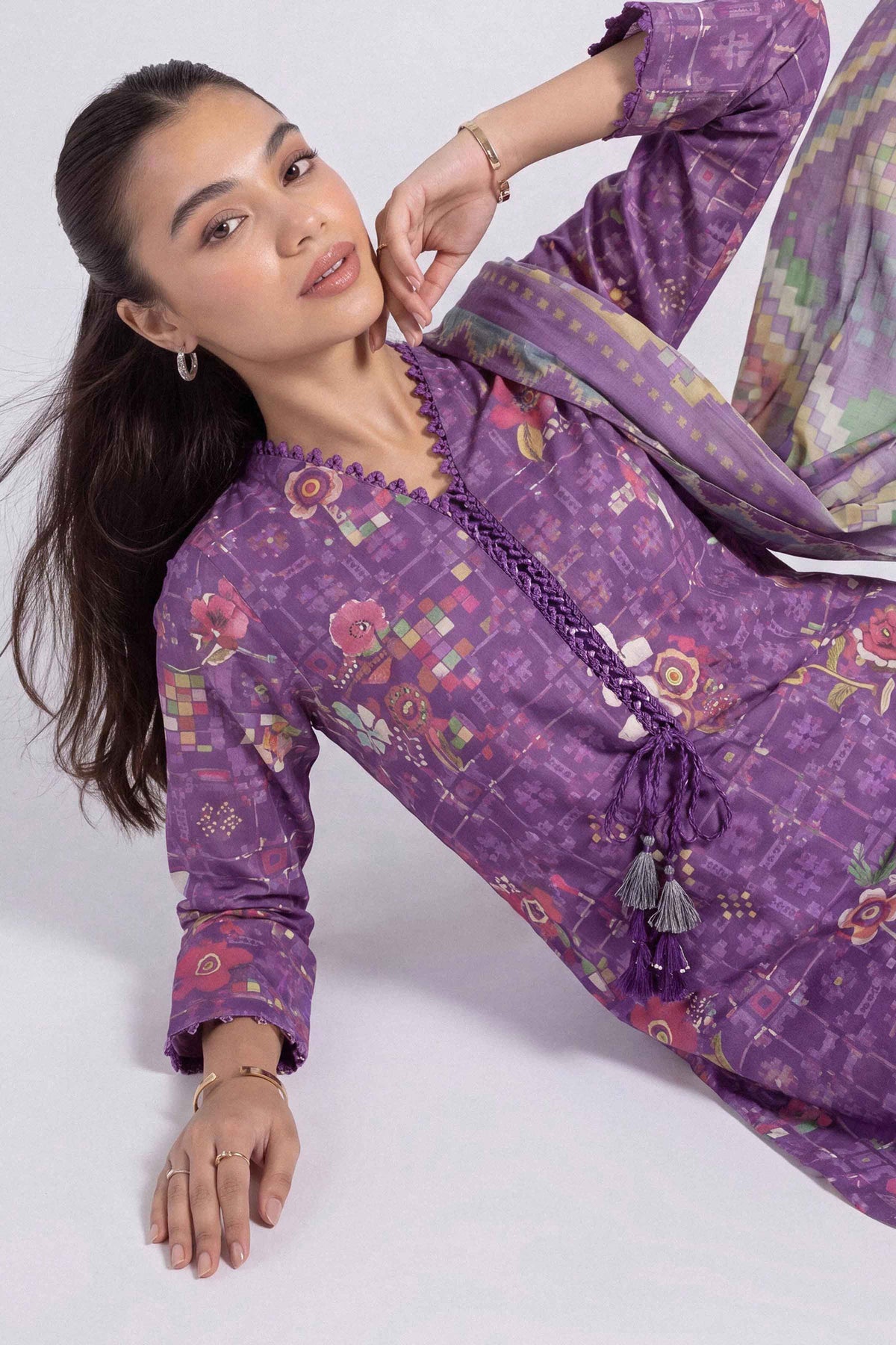 3 Piece - Digital Printed Suit - U3P-NISHA26WV1-12