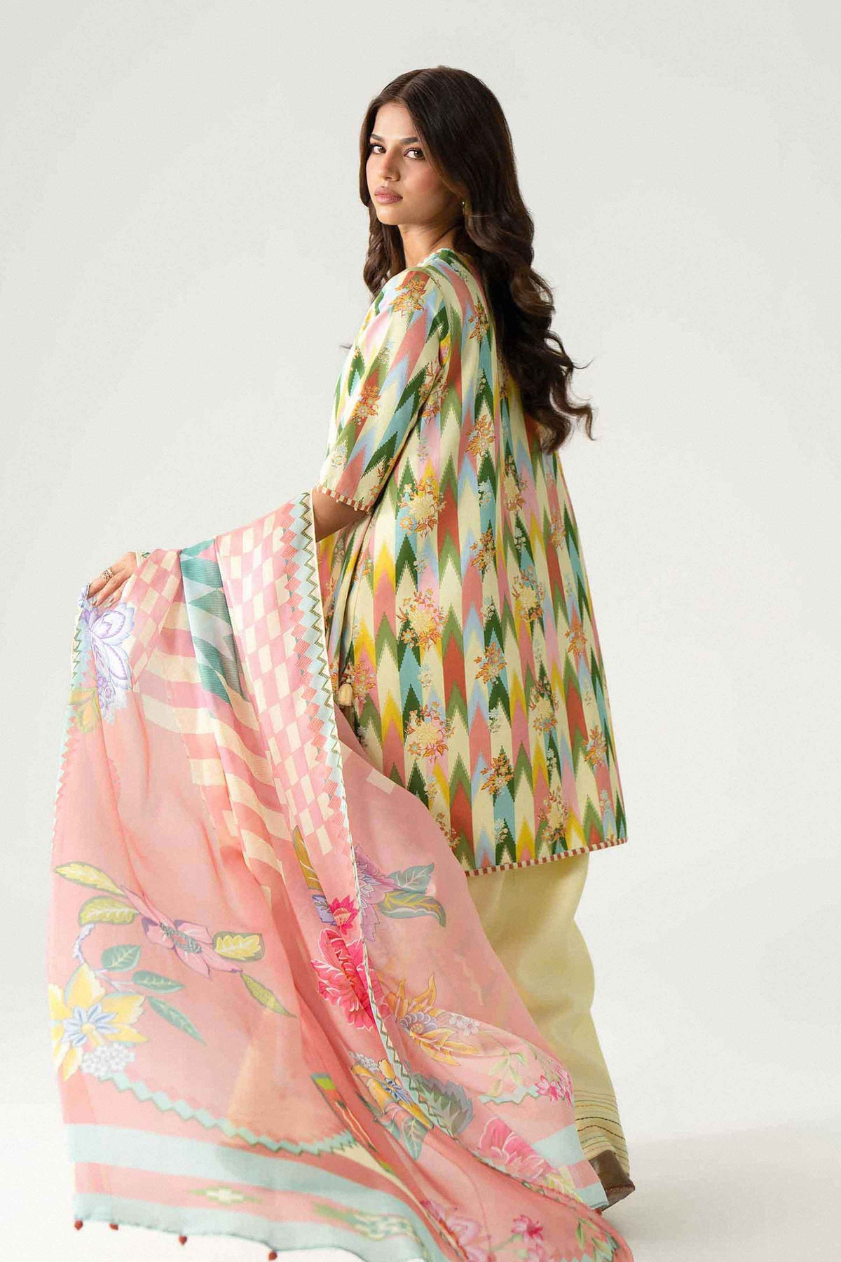 3 Piece - Digital Printed Suit - U3P-NISHA26WV1-13