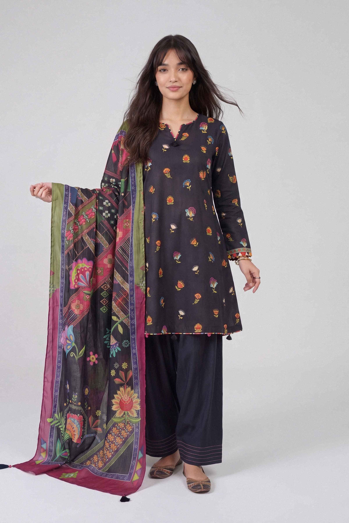 3 Piece - Digital Printed Suit - U3P-NISHA26WV1-14