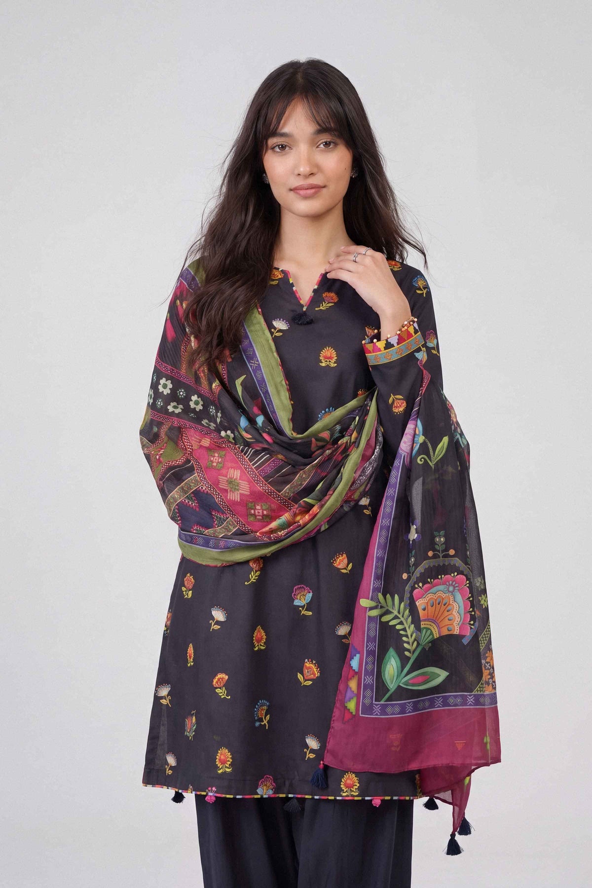 3 Piece - Digital Printed Suit - U3P-NISHA26WV1-14