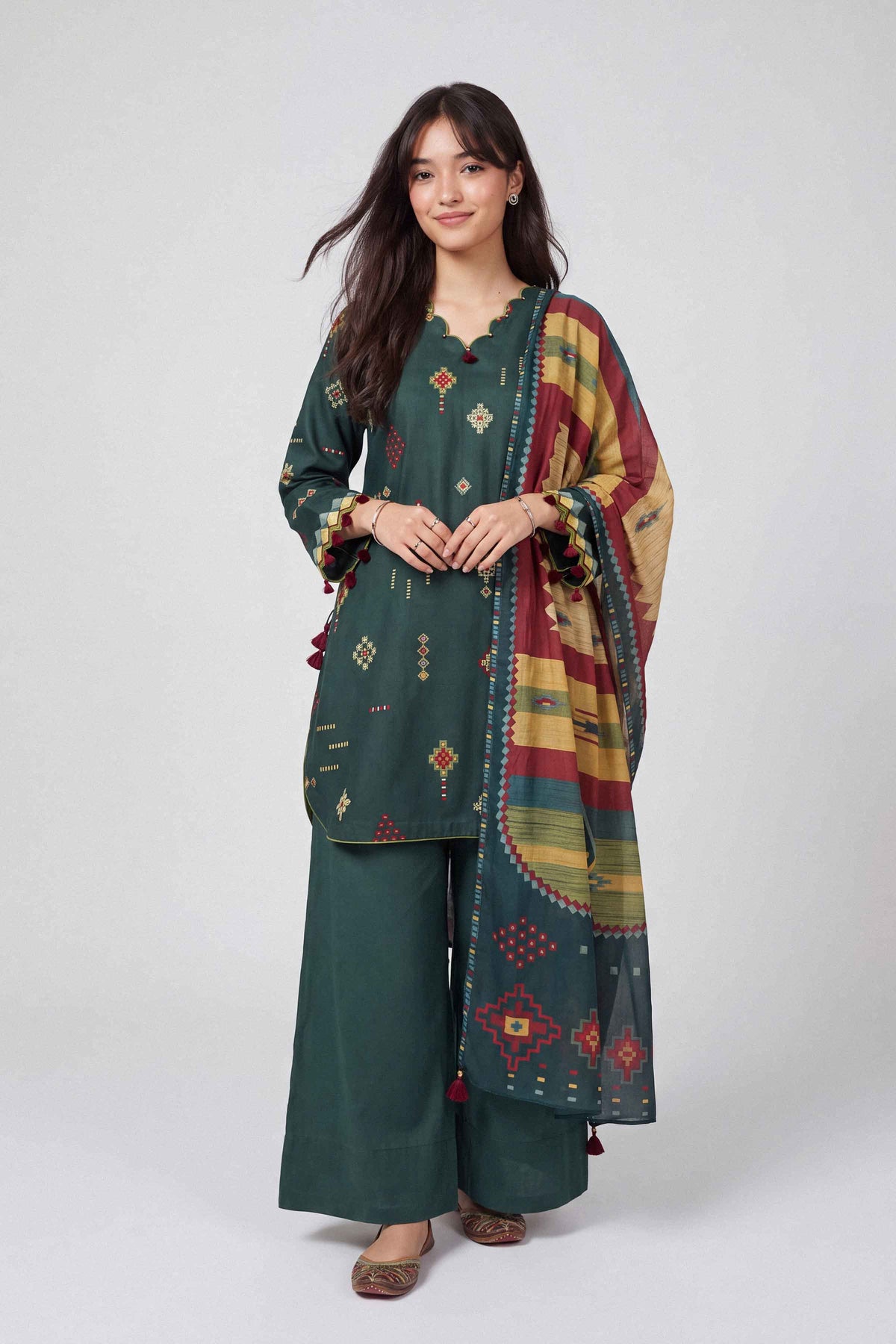 3 Piece - Digital Printed Suit - U3P-NISHA26WV1-15 for, - Unstitched Collection | Nishat | Shop Online