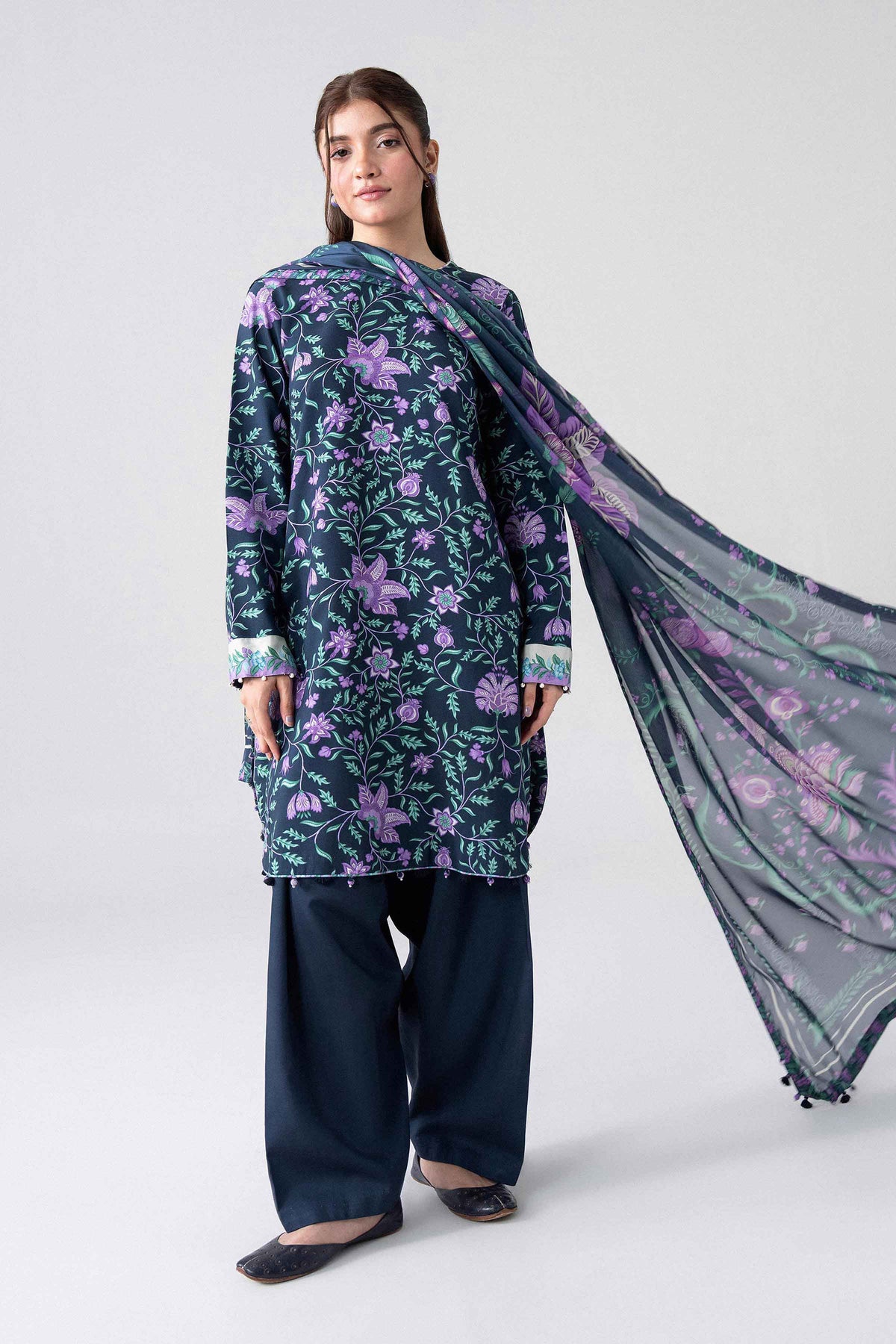 3 Piece - Digital Printed Suit - U3P-NISHA26WV1-2