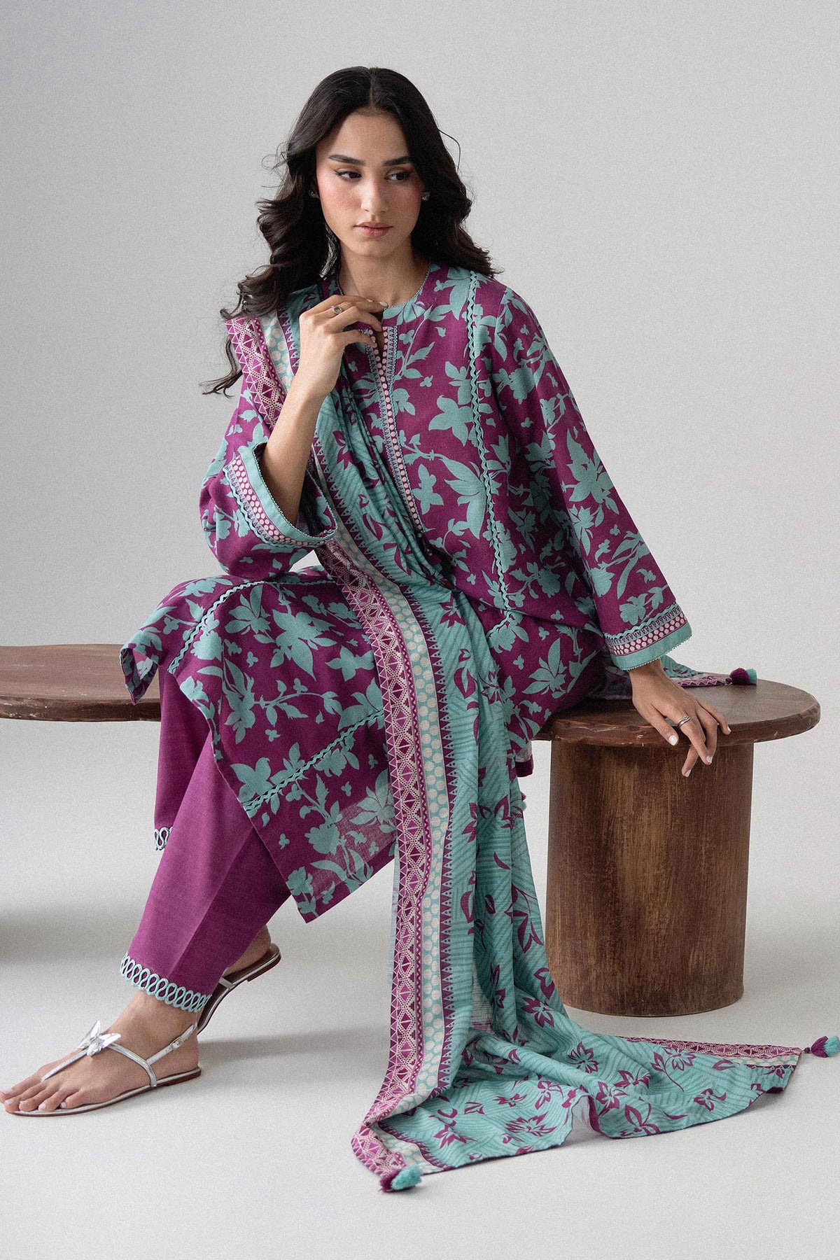3 Piece - Printed Suit - U3P-NISHA26WV1-23