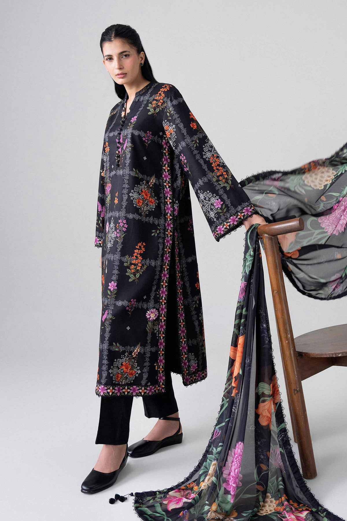 3 Piece - Digital Printed Suit - U3P-NISHA26WV1-3
