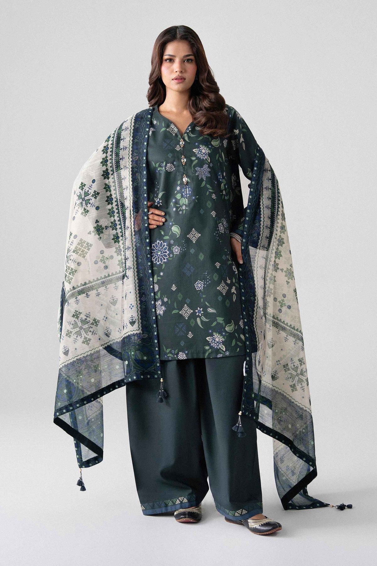 3 Piece - Digital Printed Suit - U3P-NISHA26WV1-39