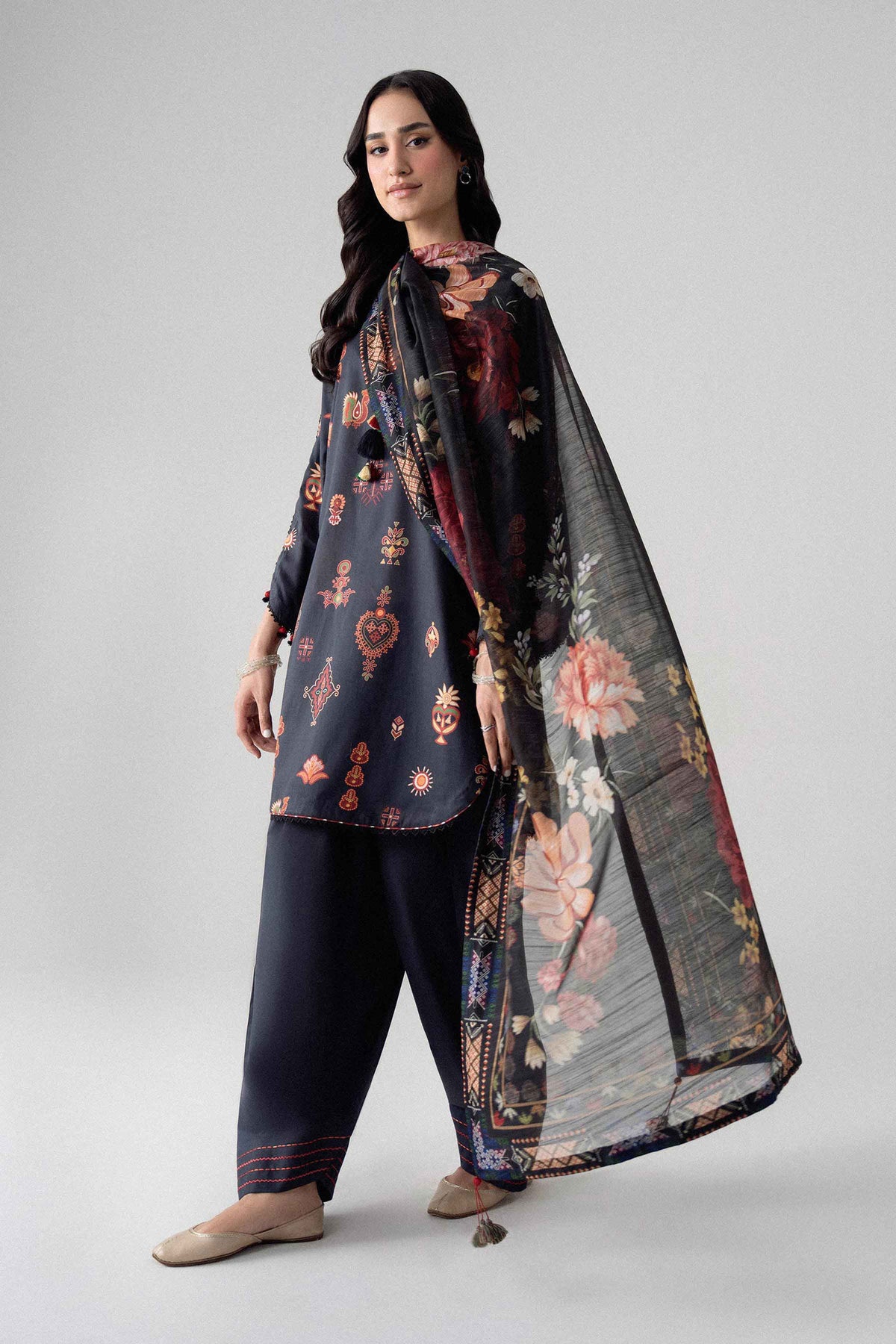 3 Piece - Digital Printed Suit - U3P-NISHA26WV1-41