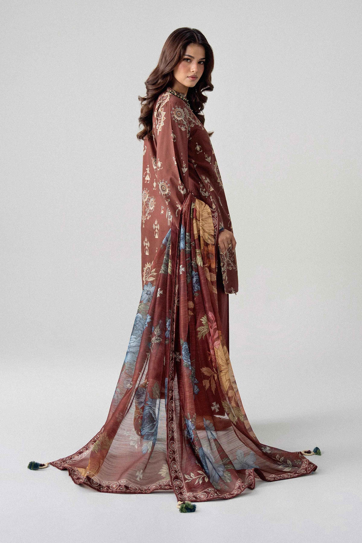 3 Piece - Digital Printed Suit - U3P-NISHA26WV1-42