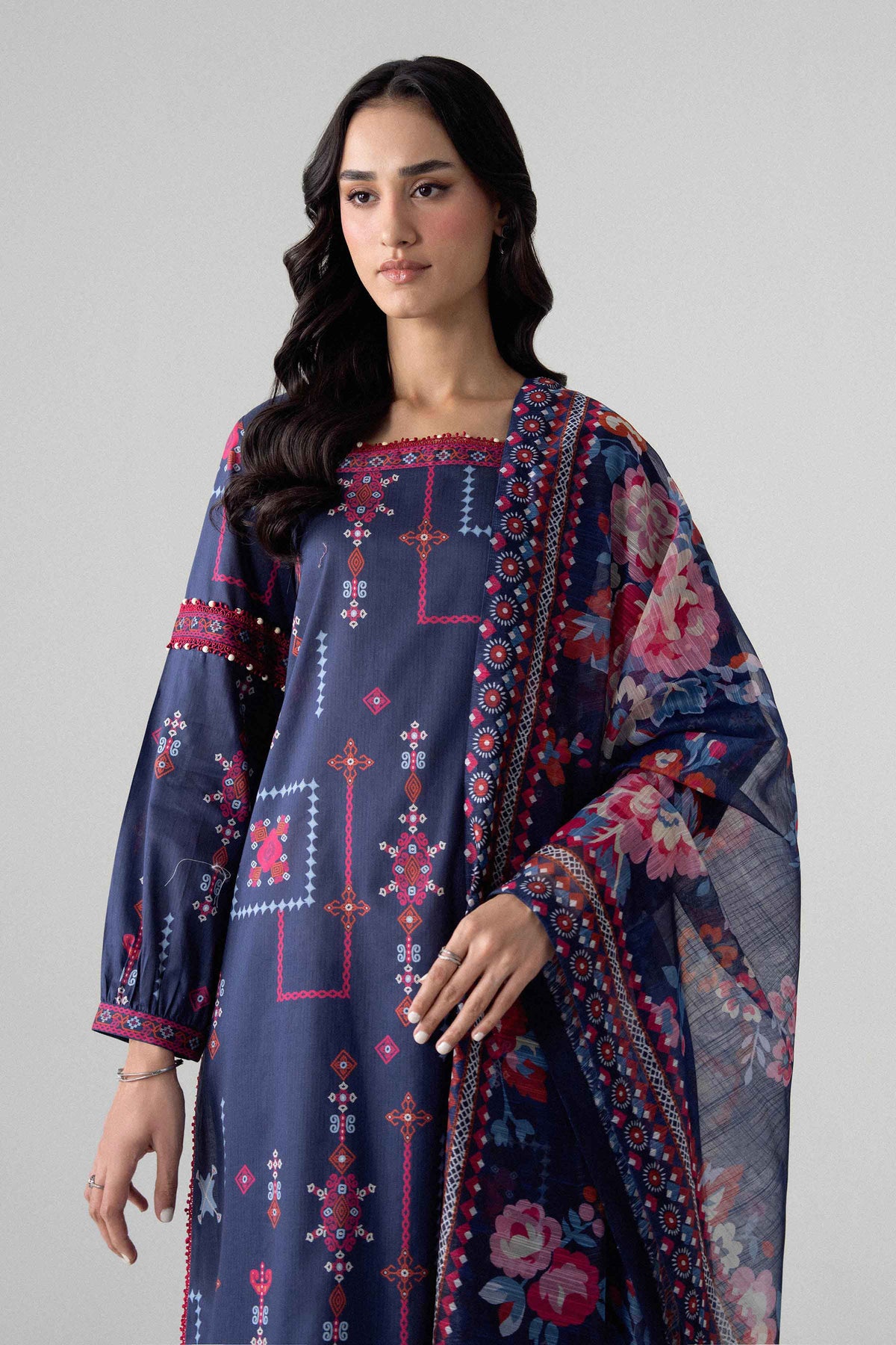 3 Piece - Digital Printed Suit - U3P-NISHA26WV1-44