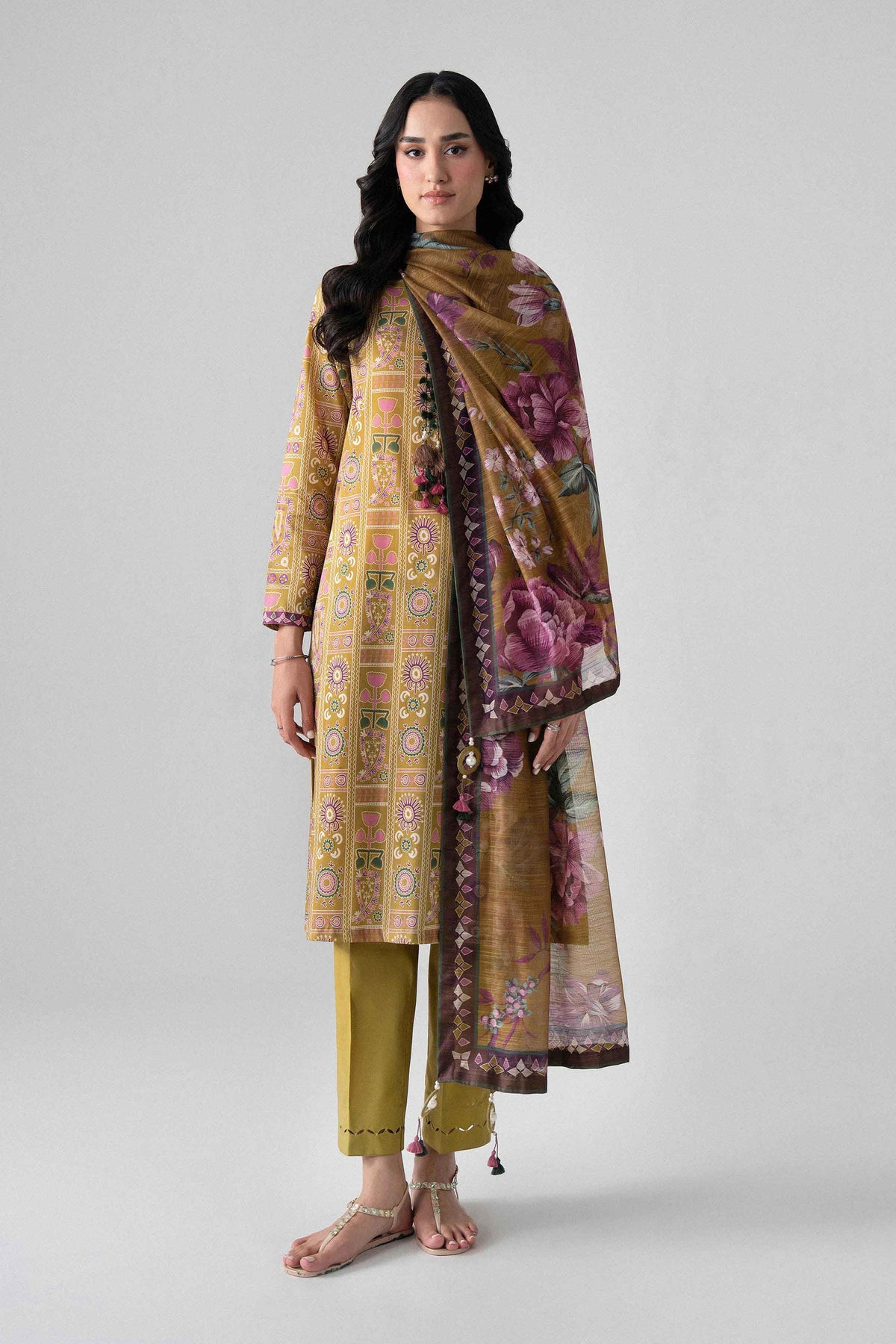 3 Piece - Digital Printed Suit - U3P-NISHA26WV1-45