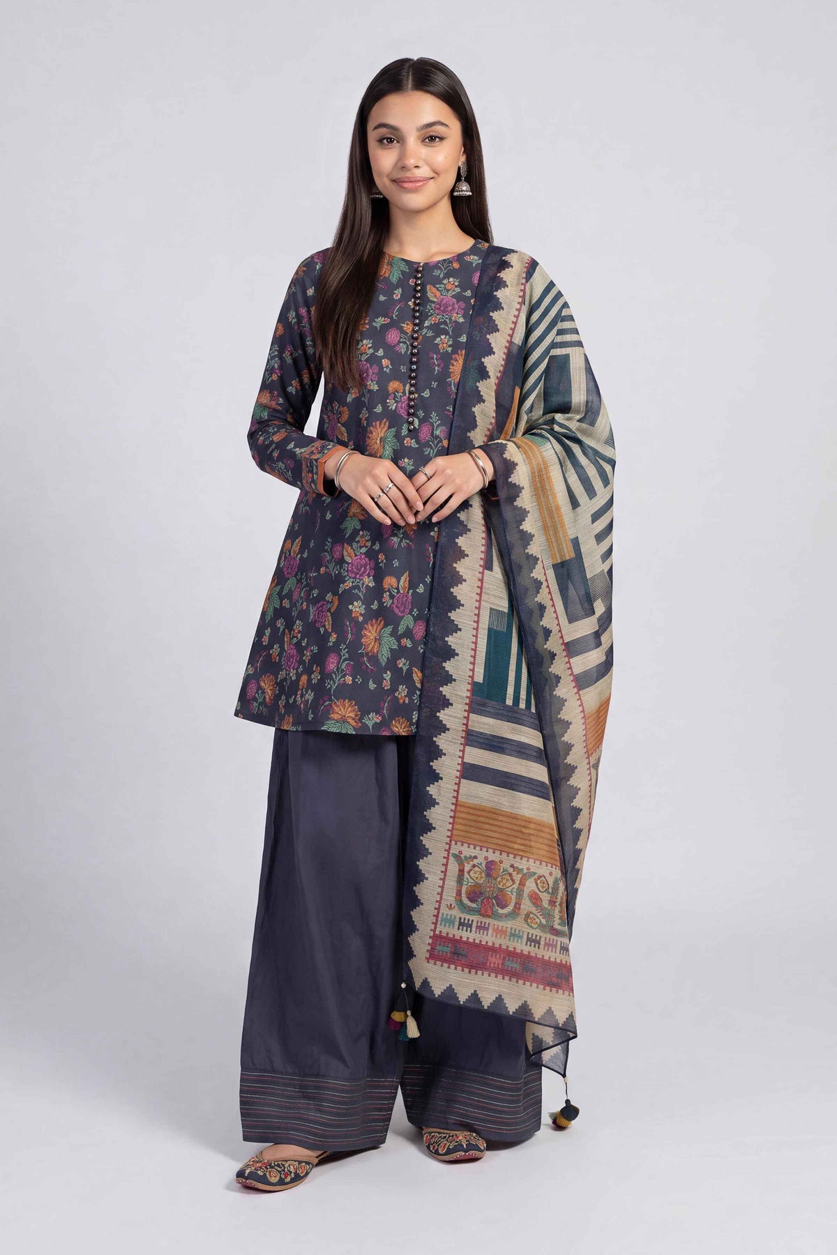 3 Piece - Digital Printed Suit - U3P-NISHA26WV1-55