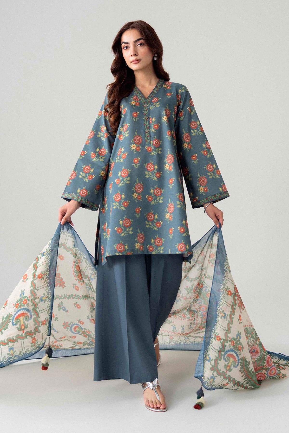 3 Piece - Digital Printed Suit - U3P-NISHA26WV1-56 for, - Unstitched Collection | Nishat | Shop Online