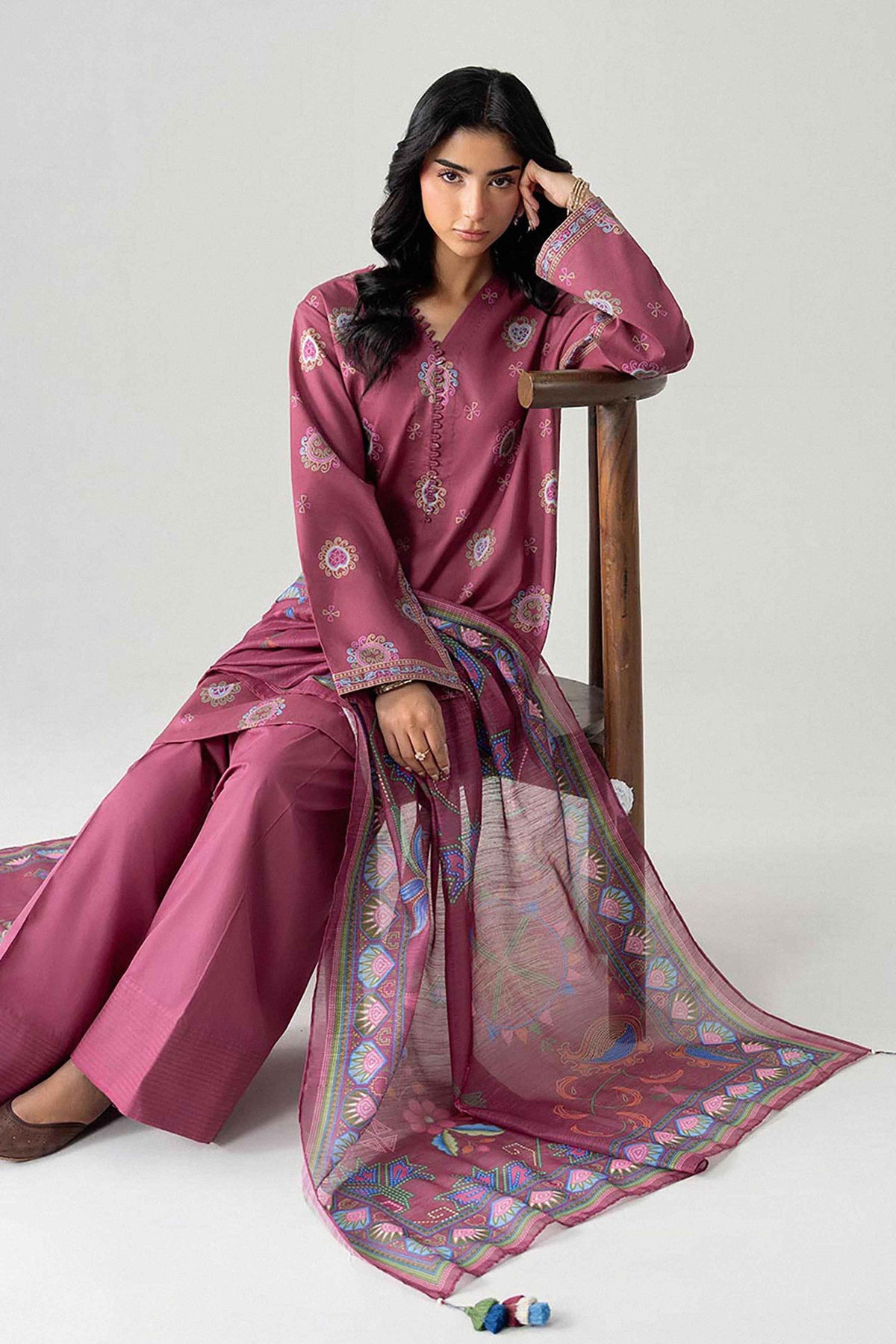 3 Piece - Digital Printed Suit - U3P-NISHA26WV1-57