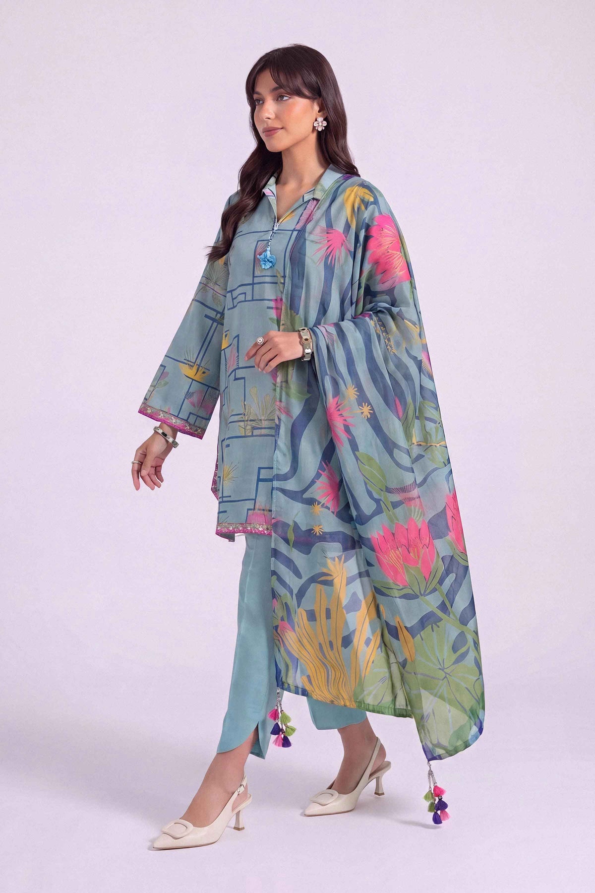 3 Piece - Digital Printed Suit - U3P-NISHA26WV1-8