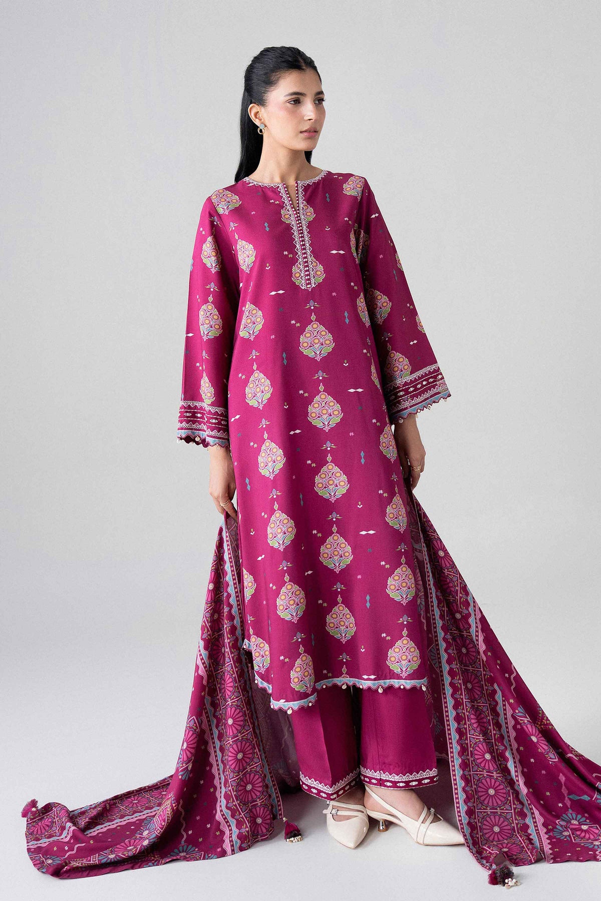 3 Piece - Printed Embroidered Suit - U3PE-NISHA26WV1-10