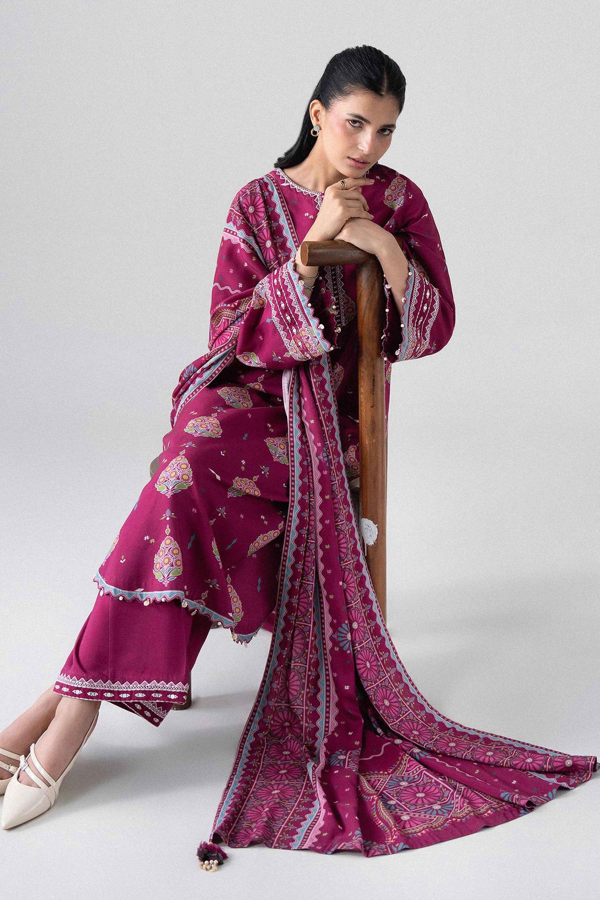 3 Piece - Printed Embroidered Suit - U3PE-NISHA26WV1-10