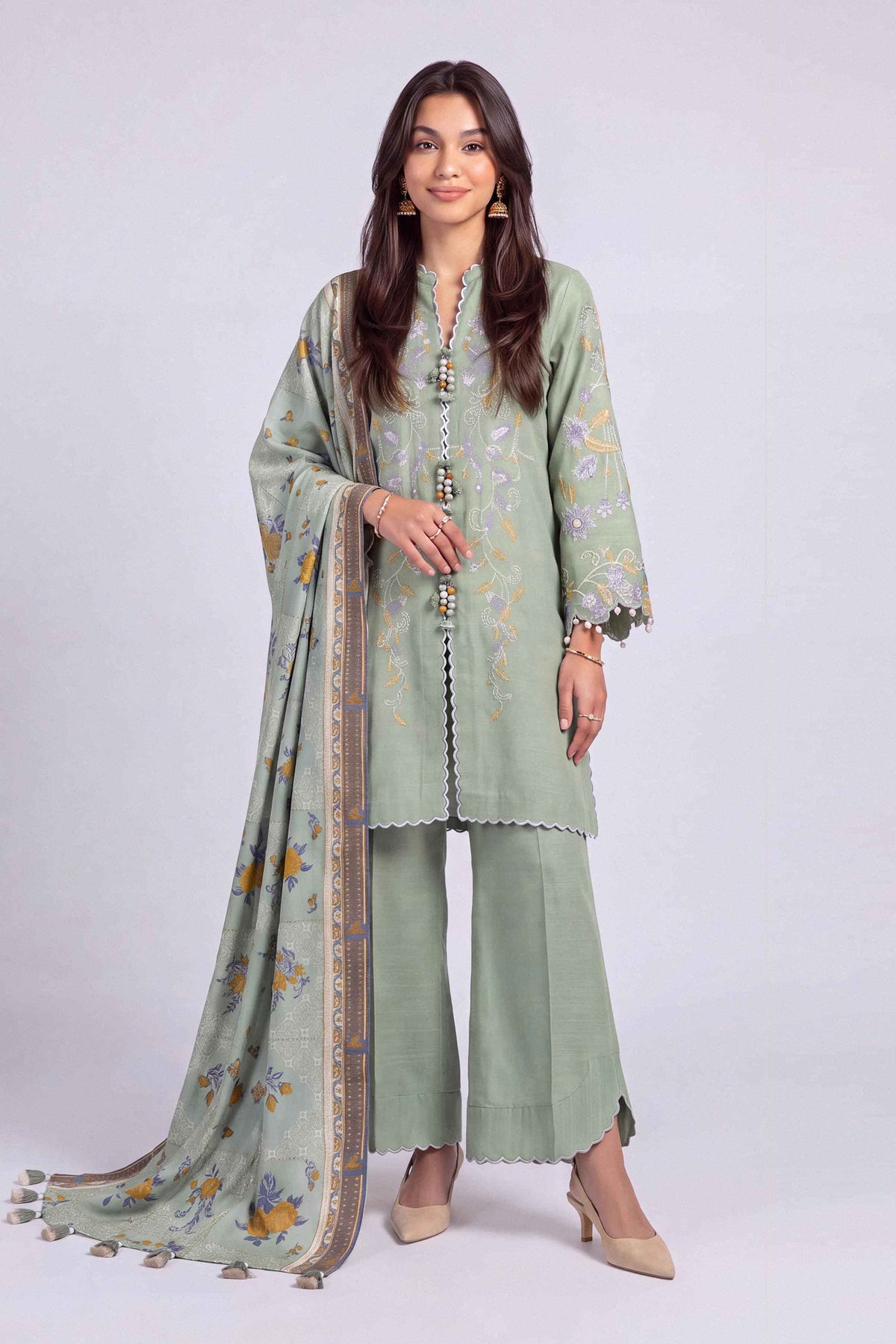 3 Piece - Printed Embroidered Suit - U3PE-NISHA26WV1-107