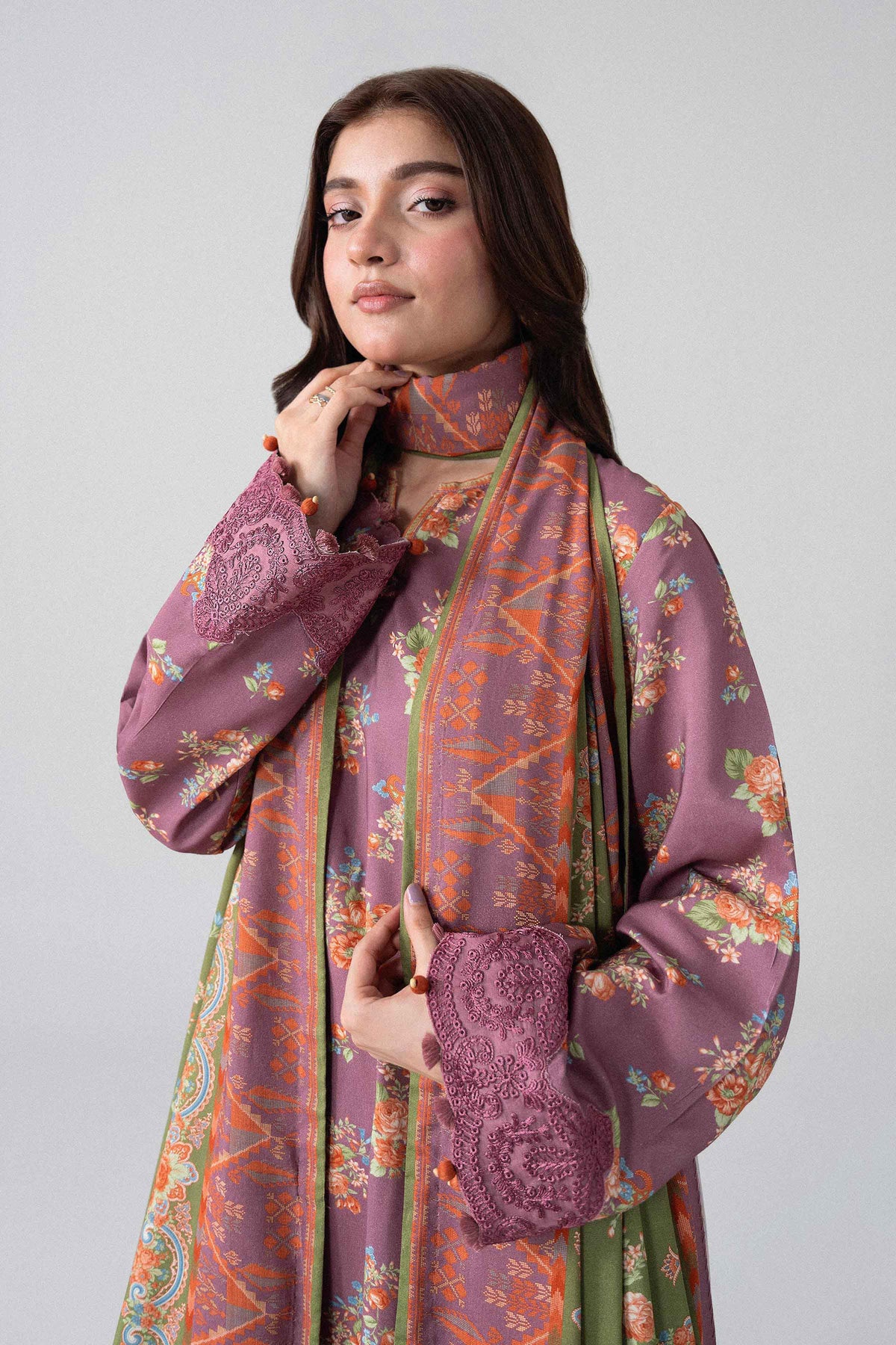 3 Piece - Printed Embroidered Suit - U3PE-NISHA26WV1-11