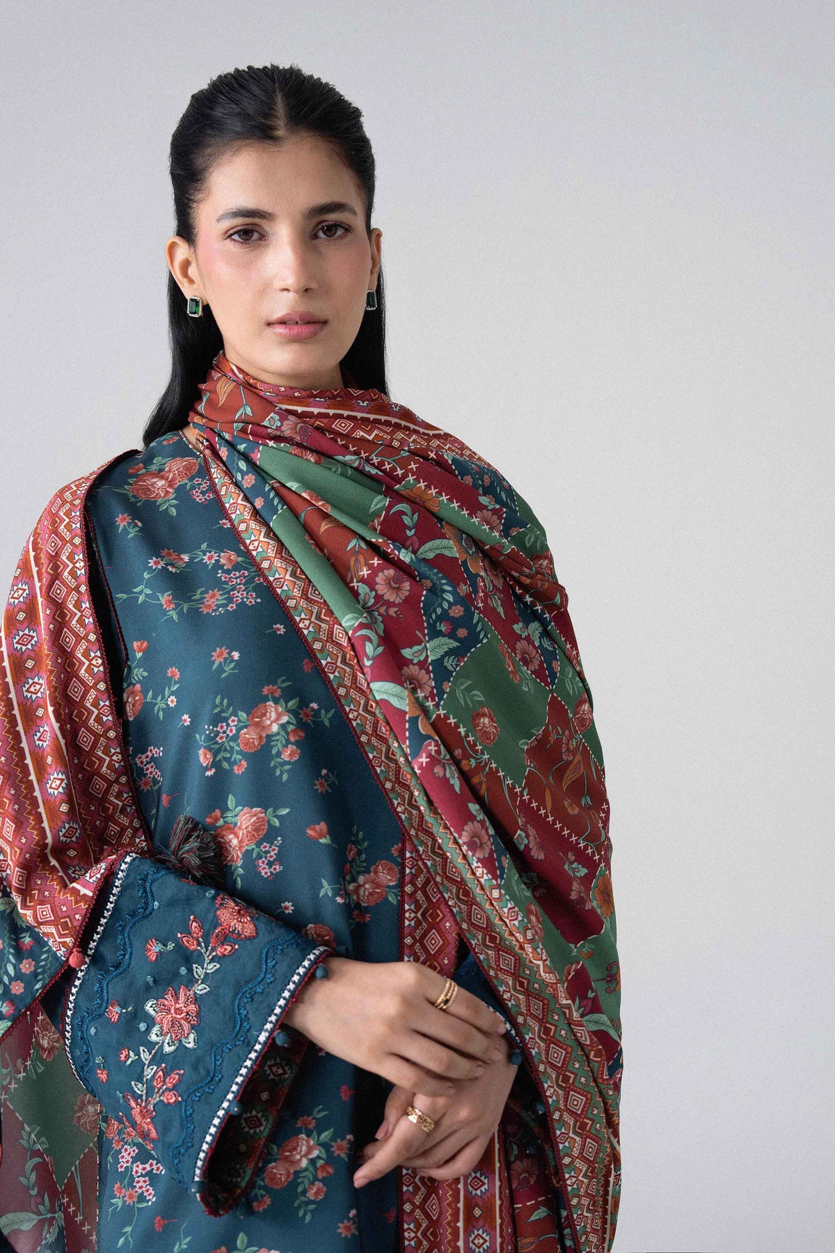 3 Piece - Printed Embroidered Suit - U3PE-NISHA26WV1-12