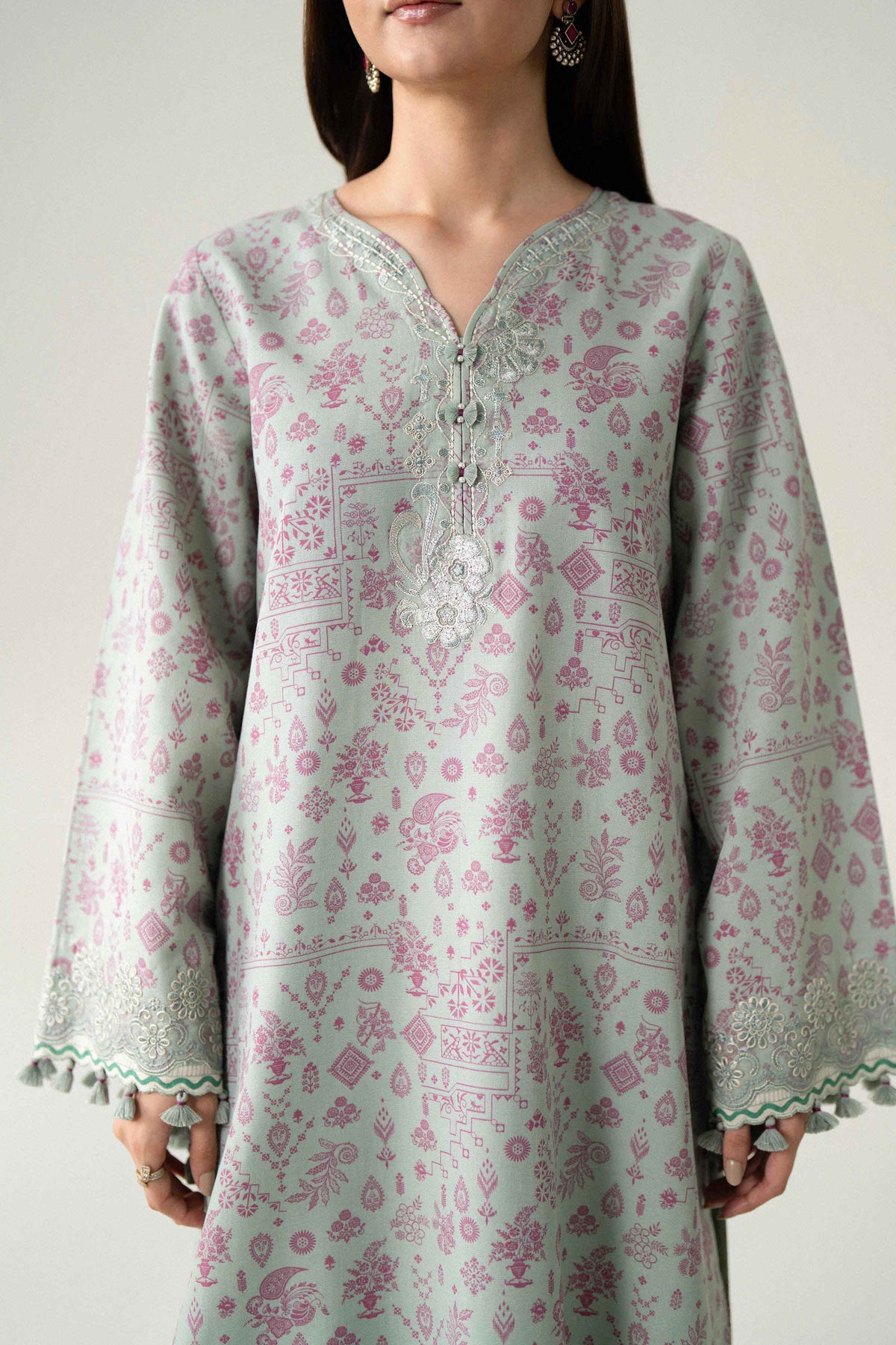 3 Piece - Digital Printed Embroidered Suit - U3PE-NISHA26WV1-122