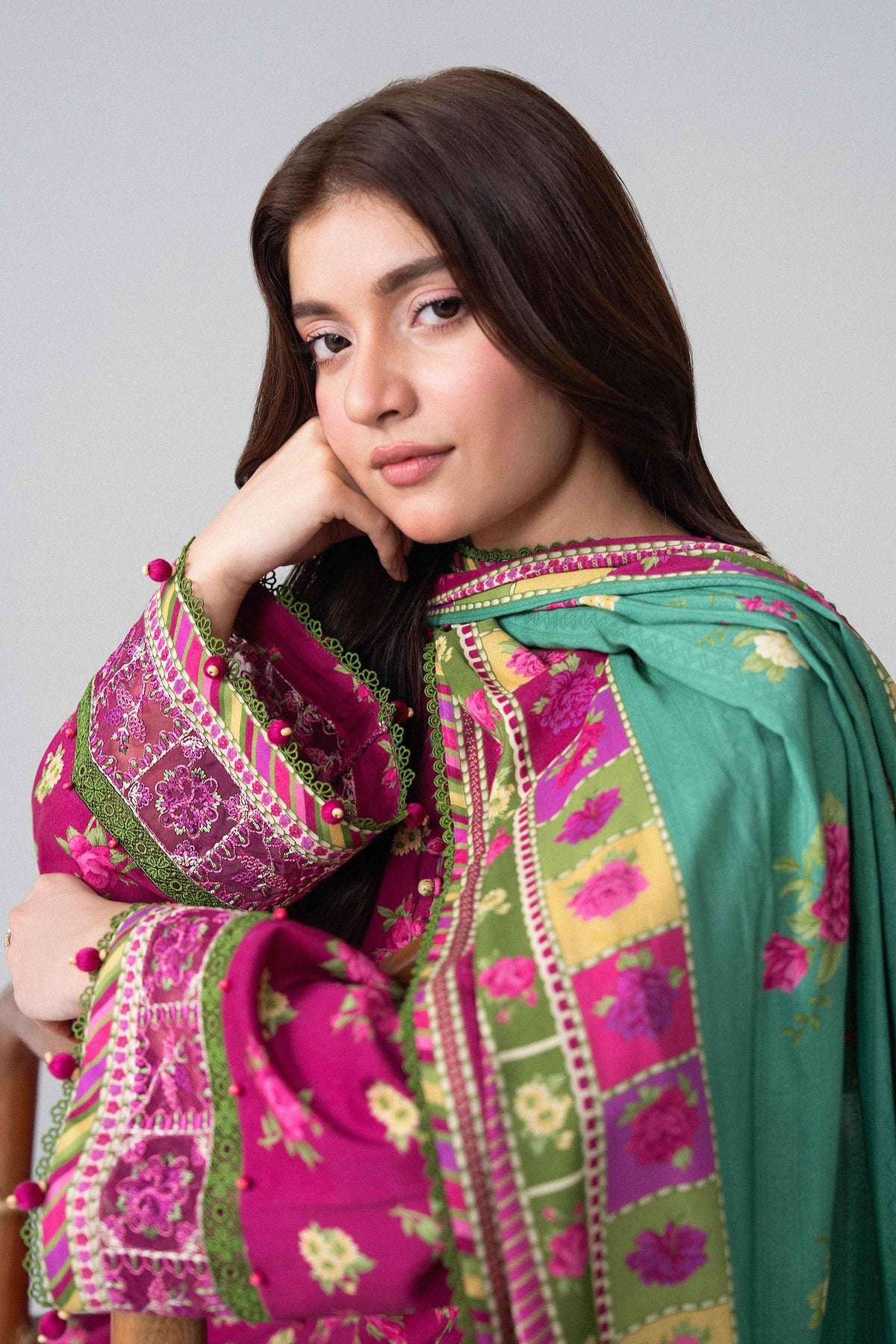 3 Piece - Printed Embroidered Suit - U3PE-NISHA26WV1-13