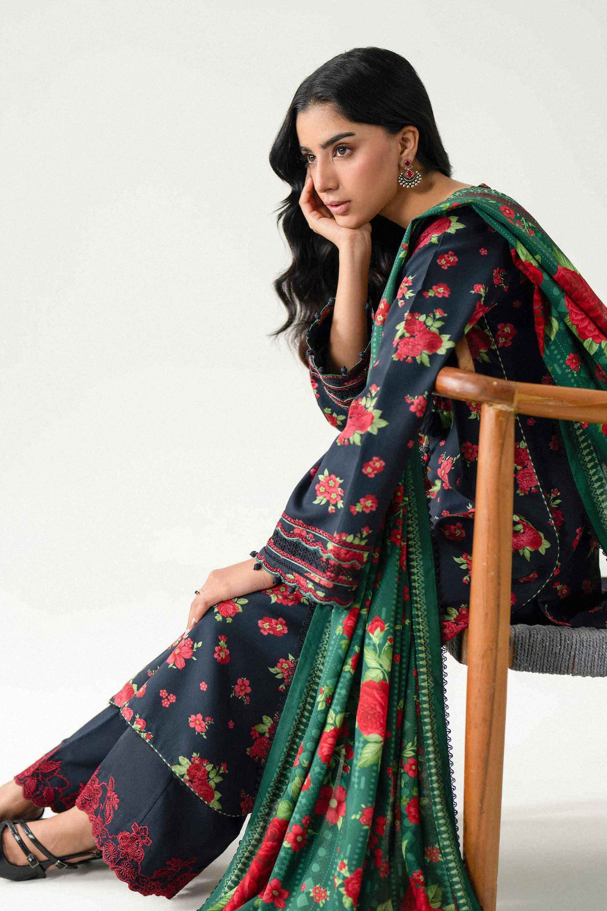 3 Piece - Printed Embroidered Suit - U3PE-NISHA26WV1-15