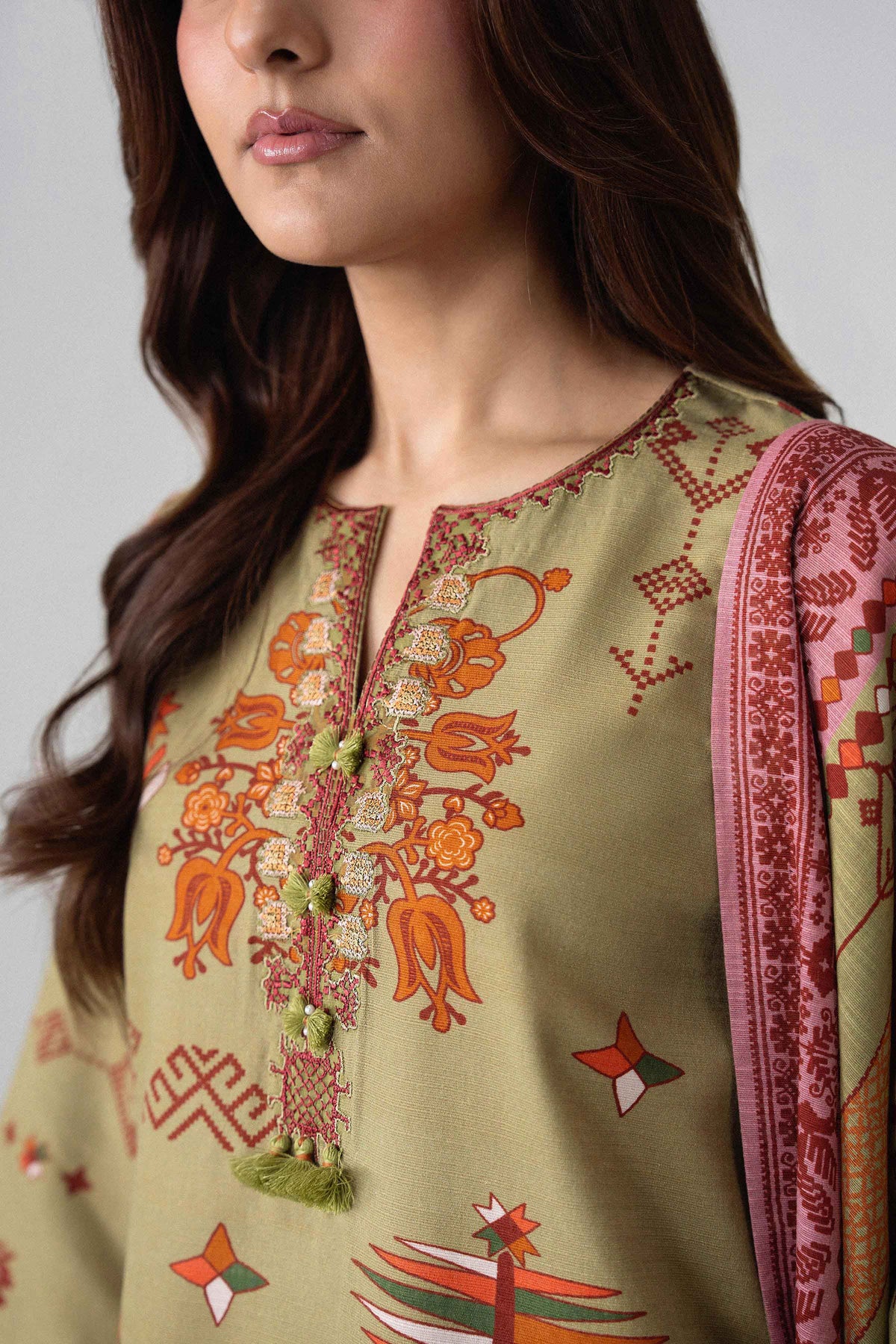 3 Piece - Printed Embroidered Suit - U3PE-NISHA26WV1-16