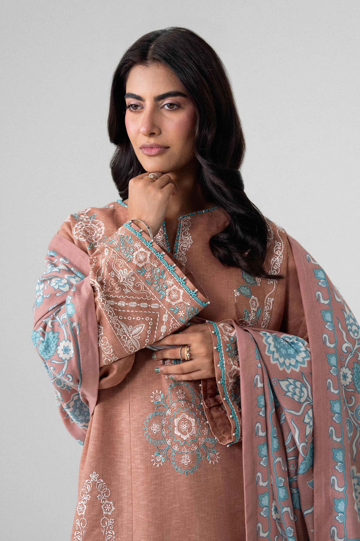 3 Piece - Printed Embroidered Suit - U3PE-NISHA26WV1-220