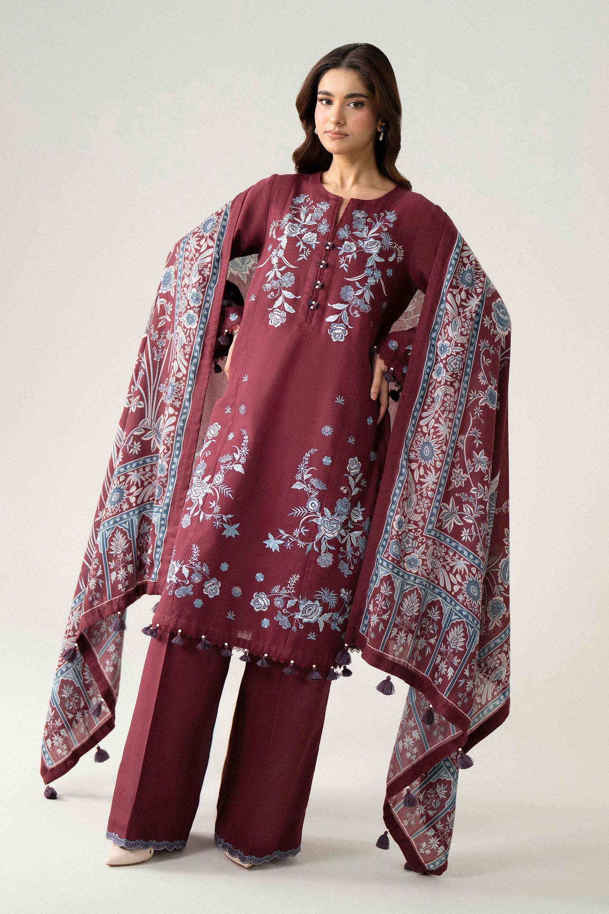 3 Piece - Printed Embroidered Suit - U3PE-NISHA26WV1-228