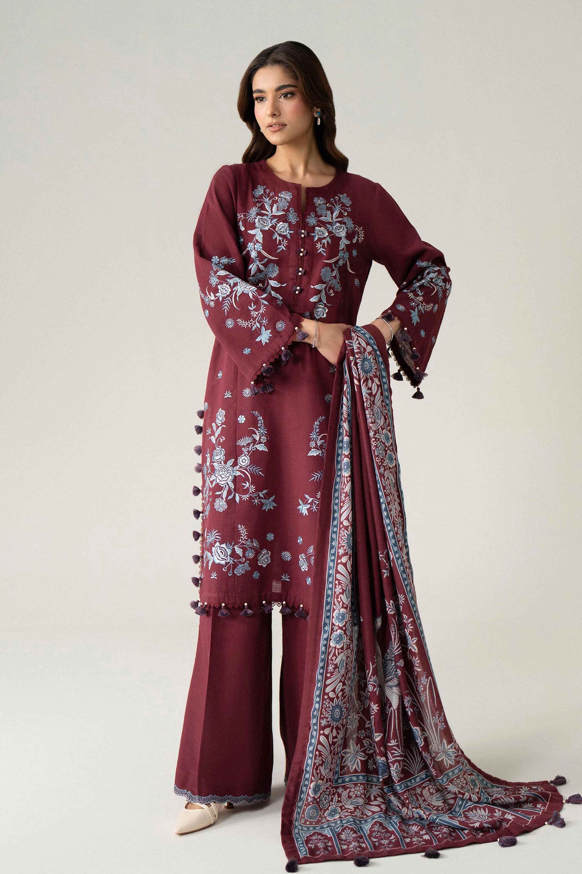 3 Piece - Printed Embroidered Suit - U3PE-NISHA26WV1-228