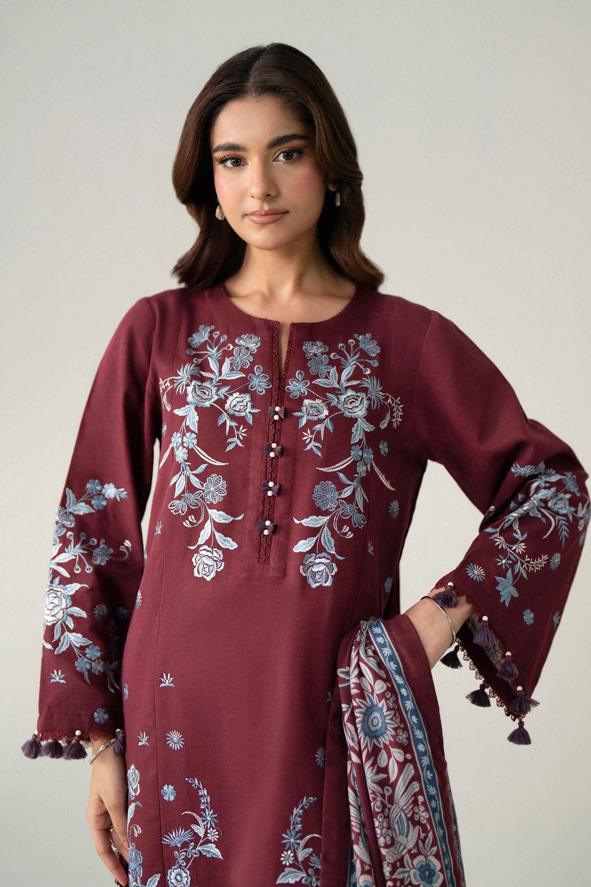 3 Piece - Printed Embroidered Suit - U3PE-NISHA26WV1-228
