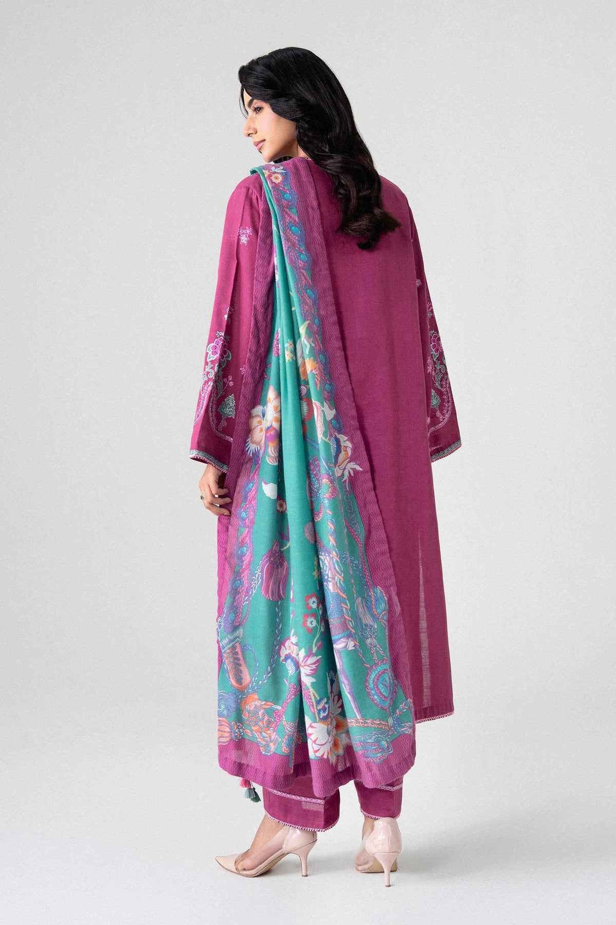 3 Piece - Digital Printed Embroidered Suit - U3PE-NISHA26WV1-237
